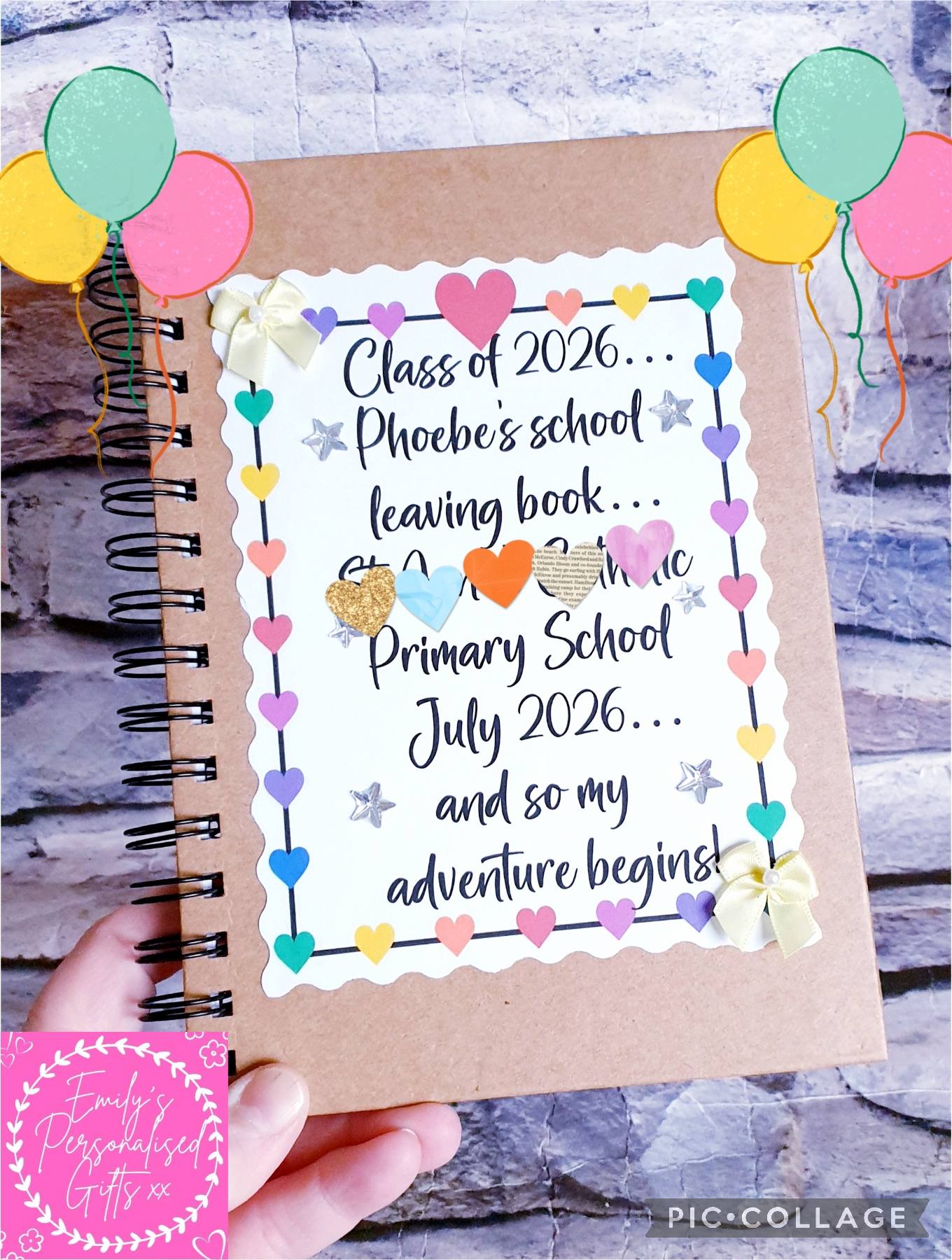 Emily's Personalised Gifts Facebook ad: A lovely and personalised Leavers notebooks made this…