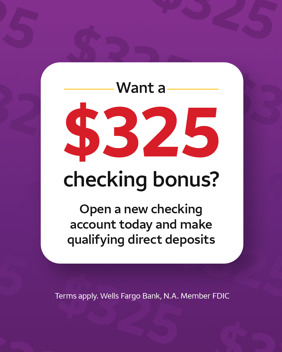 Wells Fargo Facebook ad
