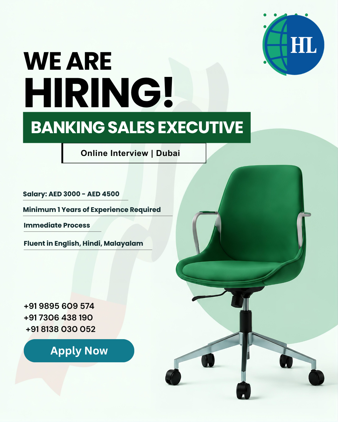 Holy Land Job Consultancy Facebook ad: Chat with us