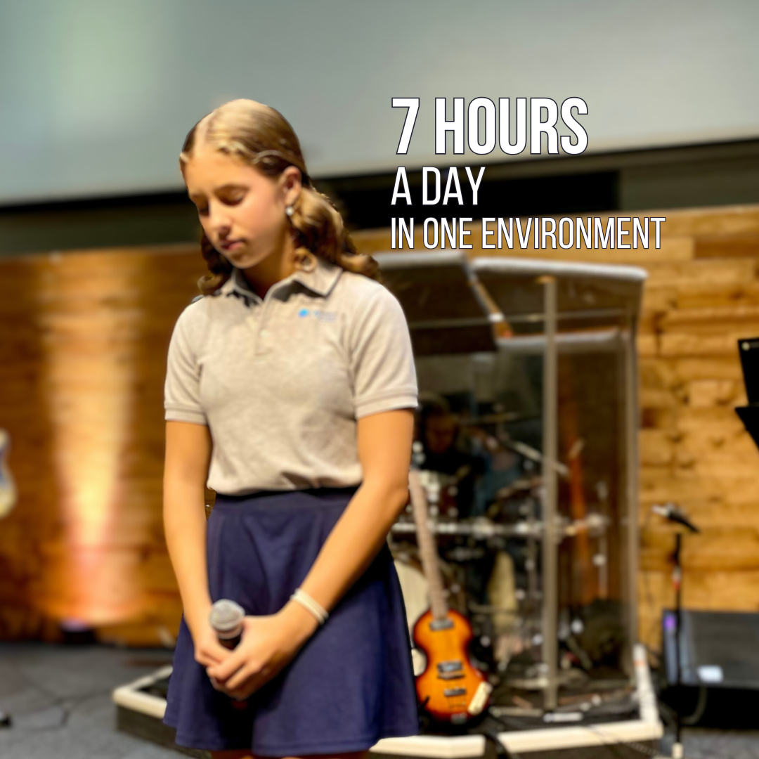 Ocean View Christian Academy Facebook ad: 7 Hours A Day Shapes Who Your Child Becomes