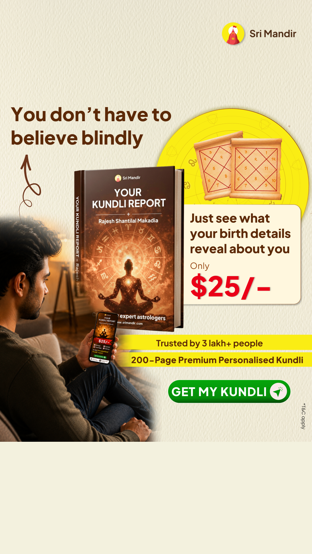 Kundli Guide by Sri Mandir Facebook ad
