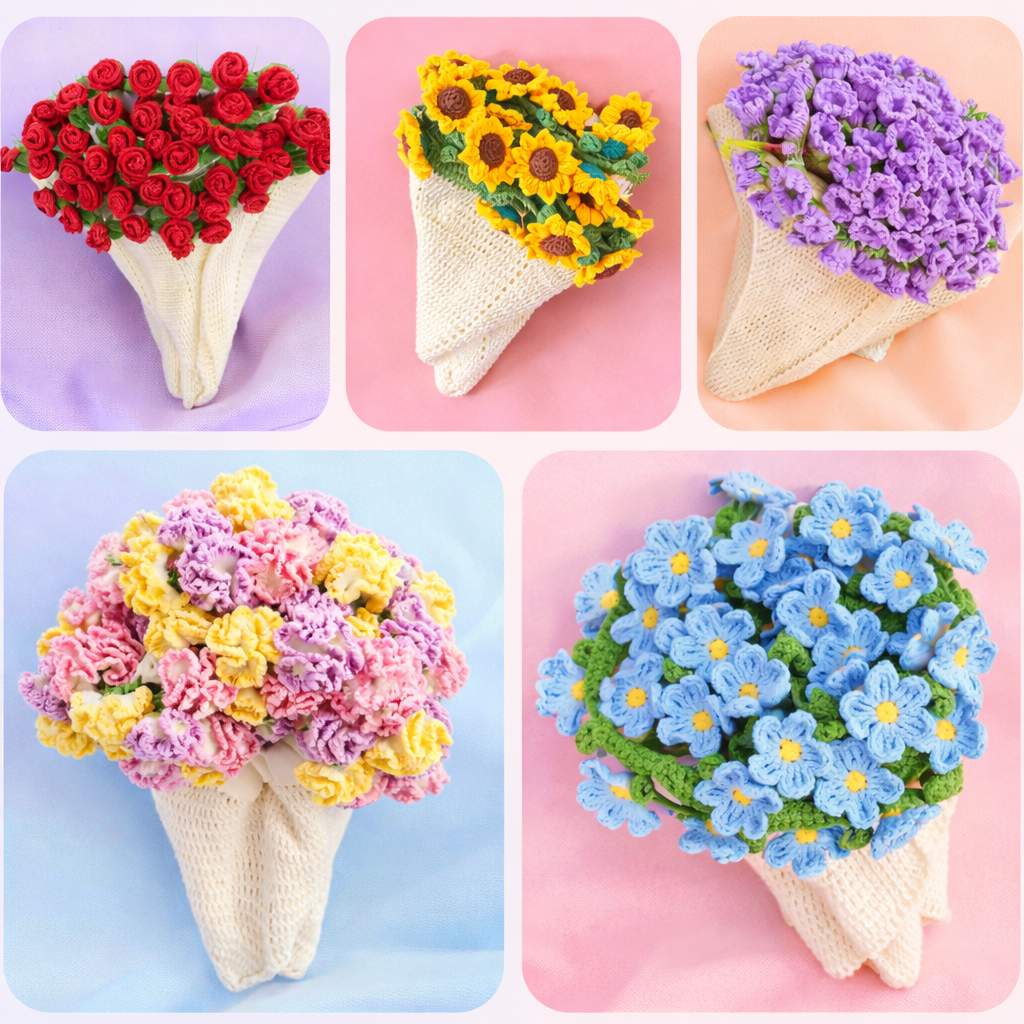 Patterns only Facebook ad: One Pattern. 8 Gorgeous Bouquet Blankets.