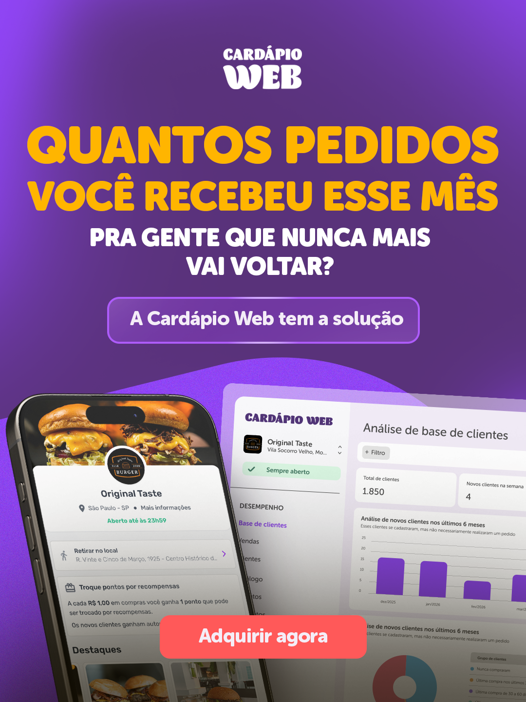 Cardápio Web Facebook ad