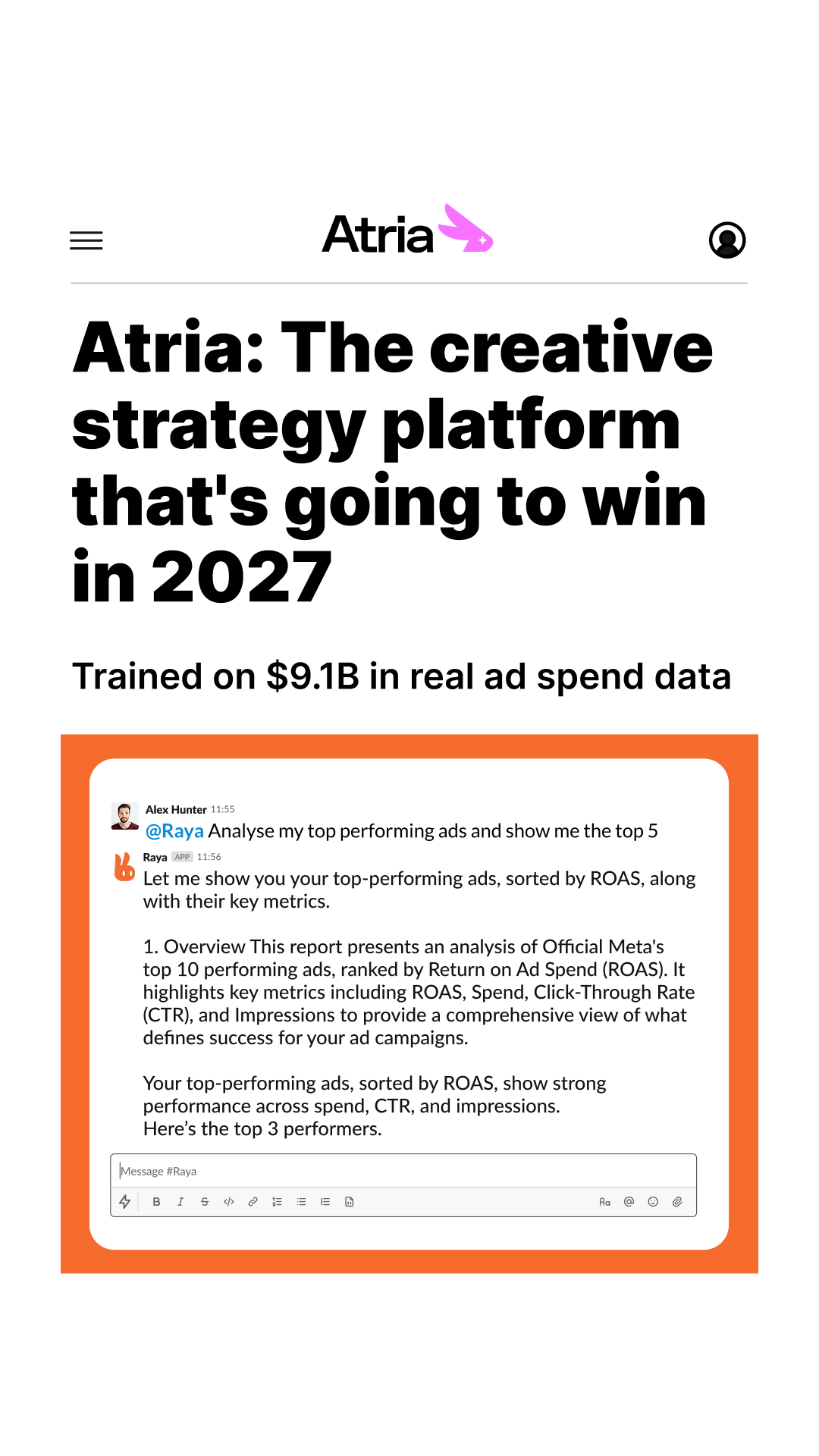 Atria AI Facebook ad