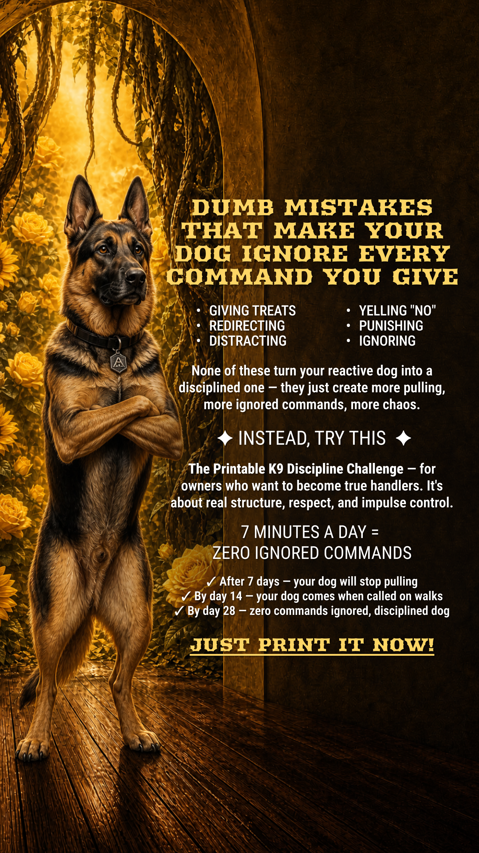 Dog Training Program Facebook ad: Take the lead. Start now