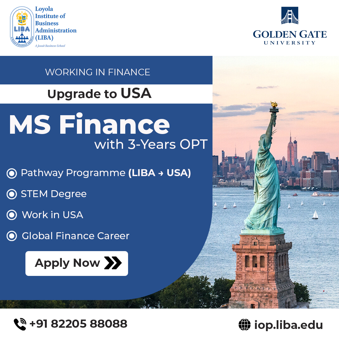 LIBA Online Program Facebook ad: MS in Finance, Admissions Open