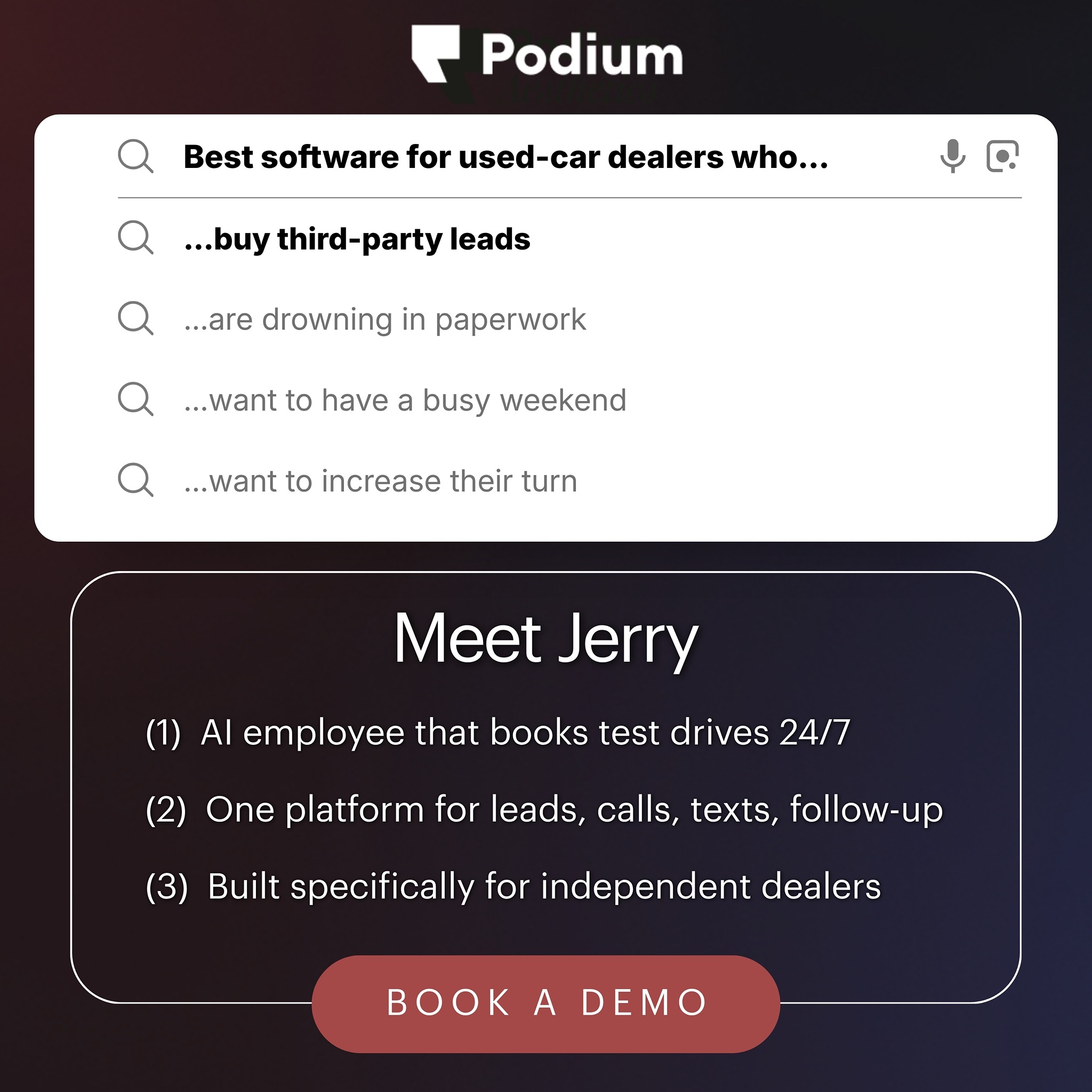 Podium Facebook ad