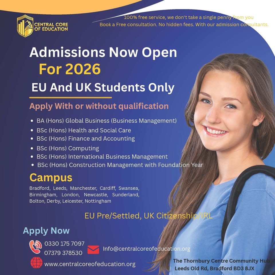 CCE Facebook ad: Study in the UK - 2026 Intake Now…