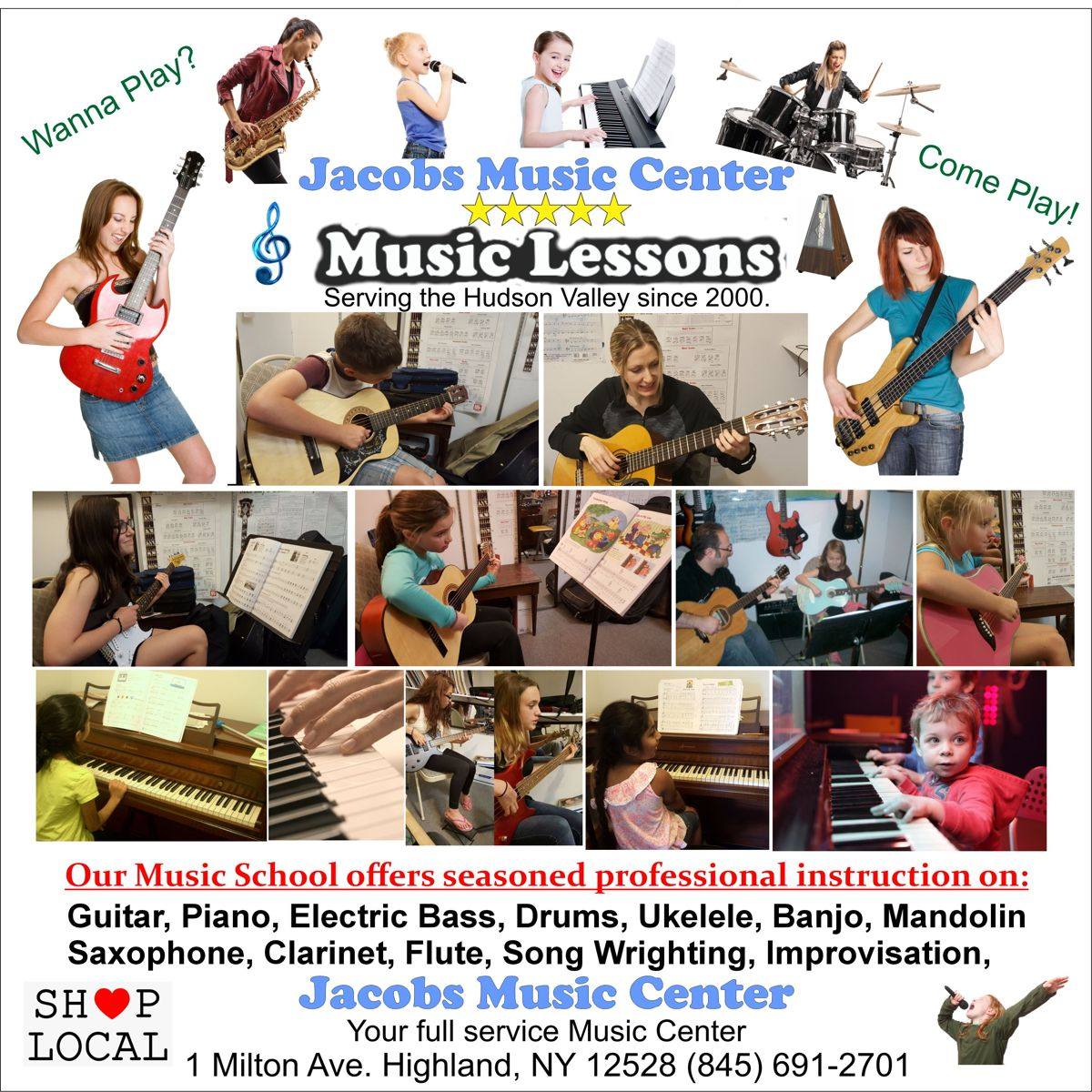Jacobs Music Center NY Facebook ad: Come down to Jacobs Music Center.