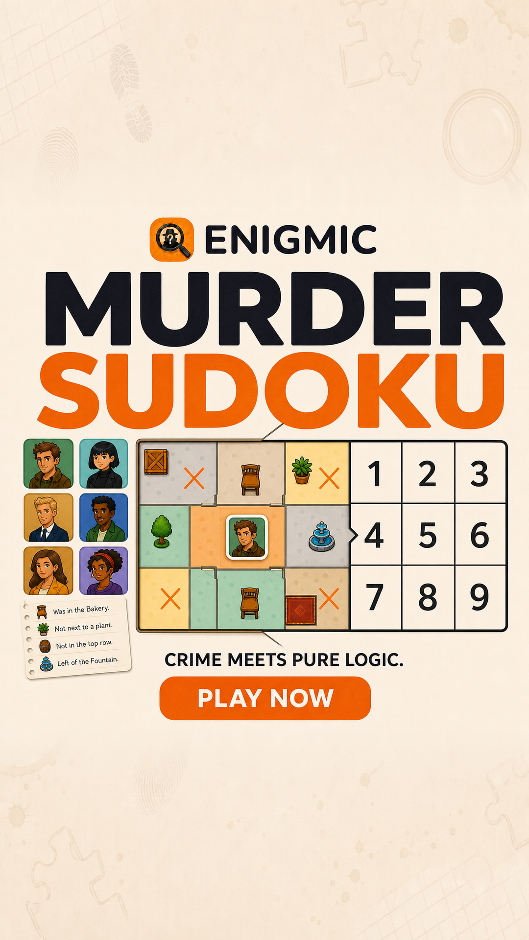 Infinity Games Facebook ad: Murder mystery mixed with sudoku!