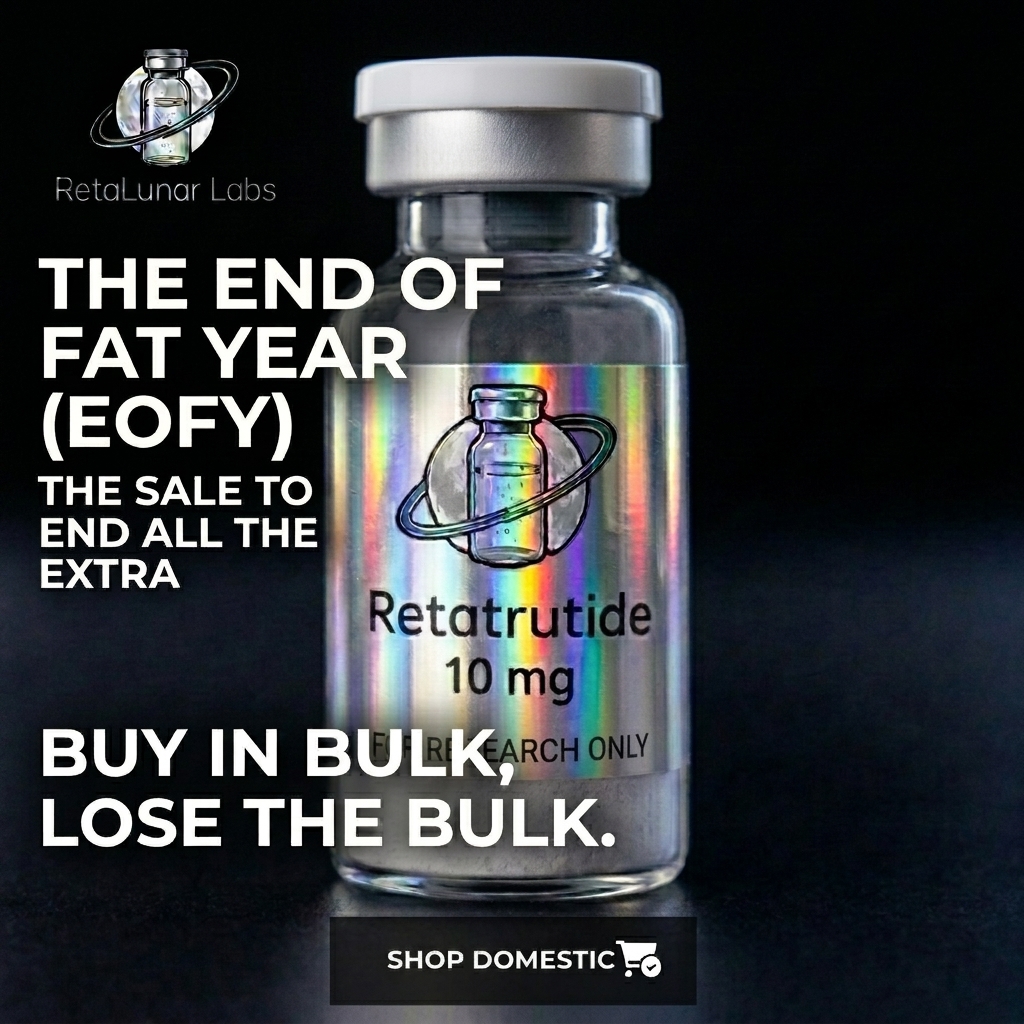 Lunar labs Facebook ad: Buy Retatrutide Australia · Vials, Starter Kits & Peptides