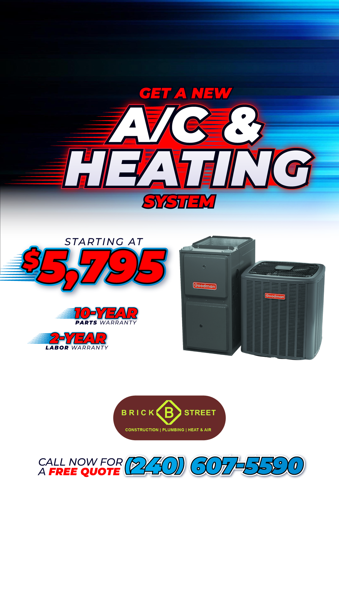 Brick Street Plumbing Heat & Air Facebook ad