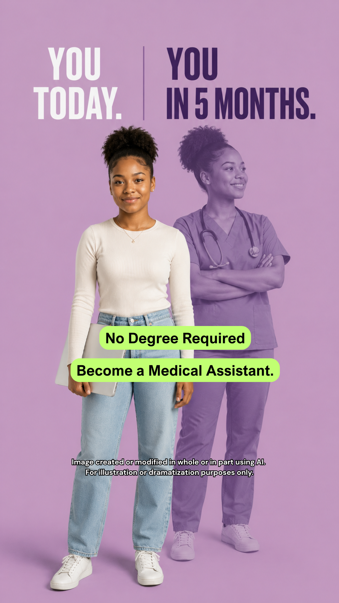 Stepful Facebook ad: Become a Medical Assistant Around Your Life