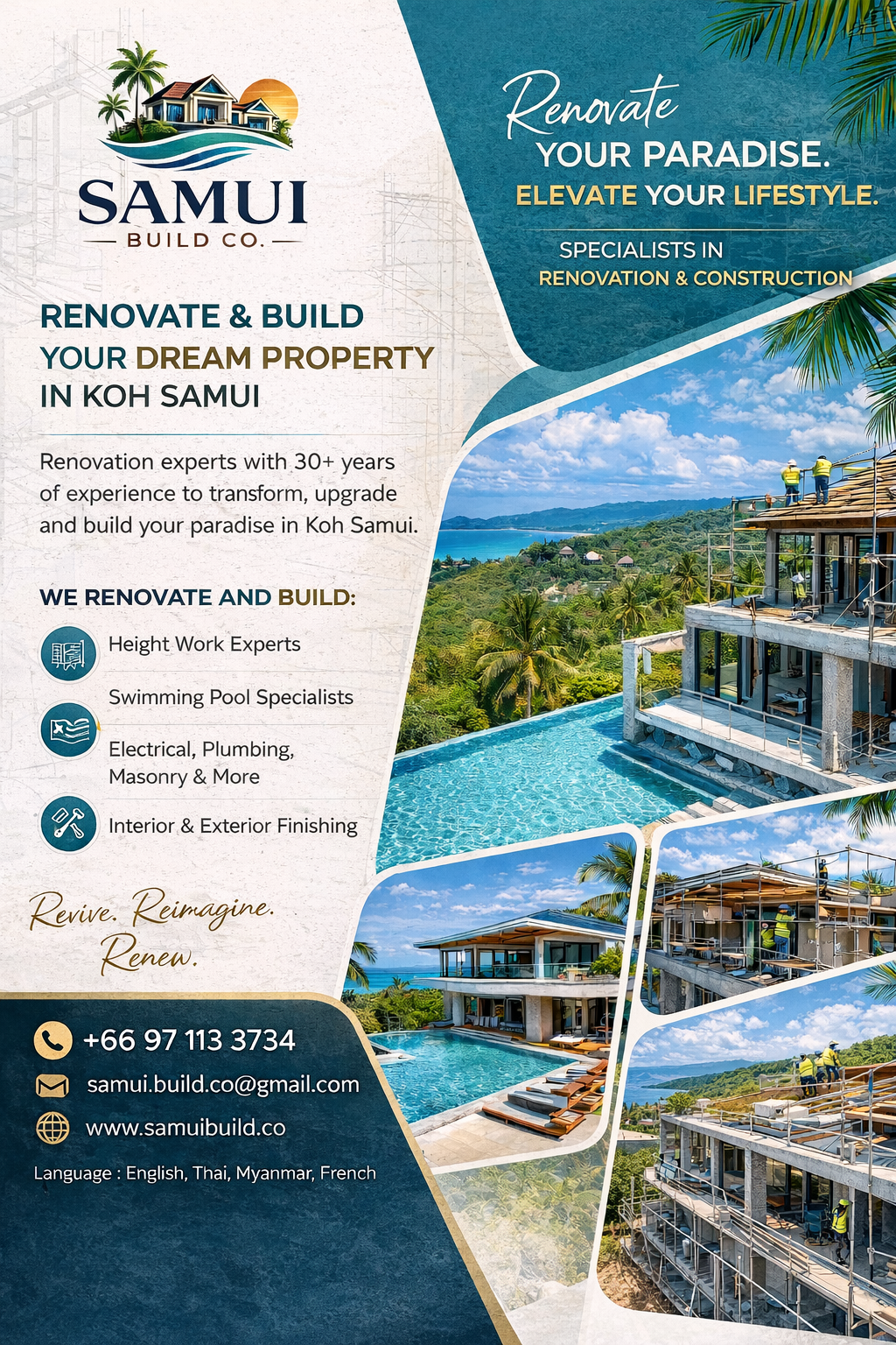 Samui build.co Facebook ad: Work with experts