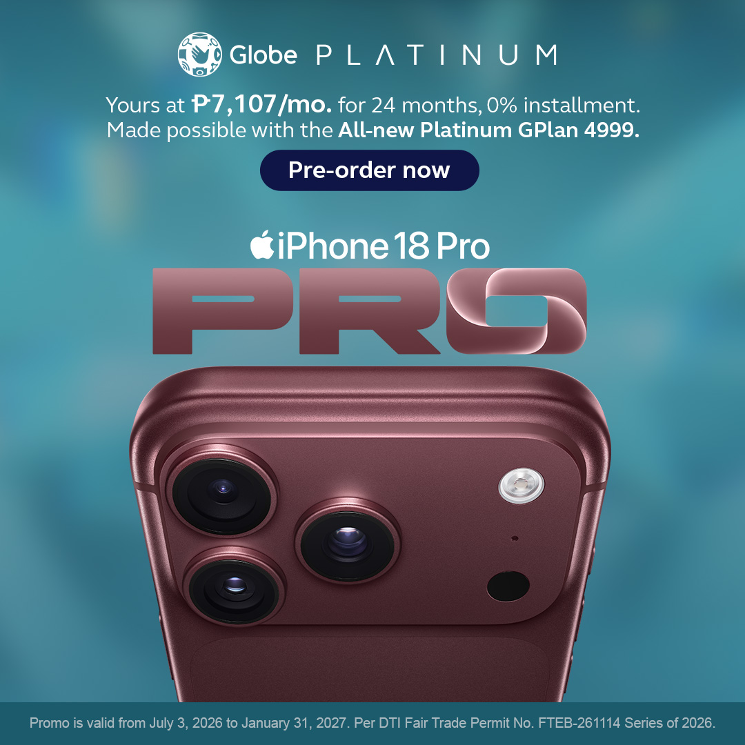 Globe Telecom Facebook ad: iPhone 18 Pro Max 256 GB