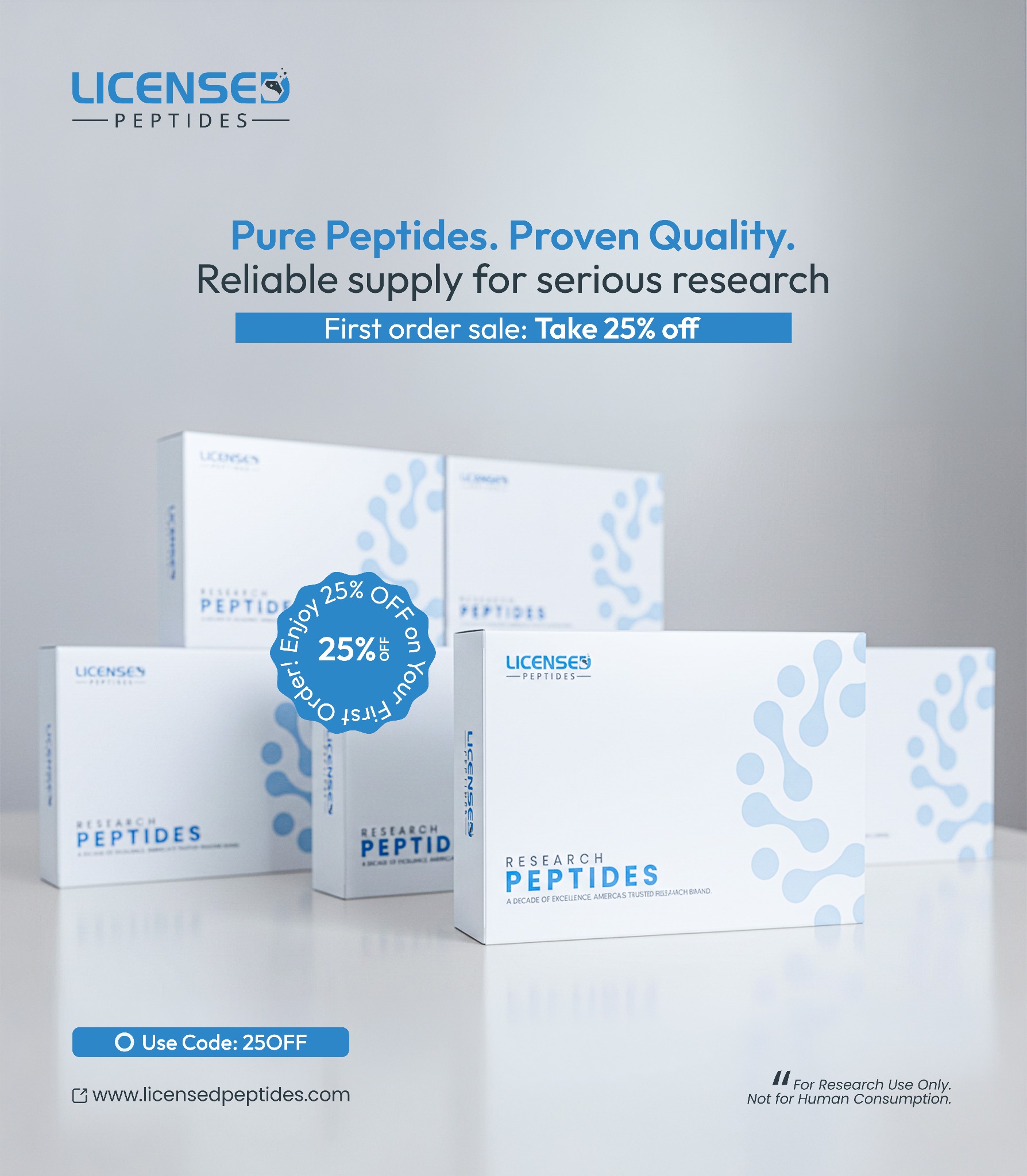 LicensedPeptides.com Facebook ad