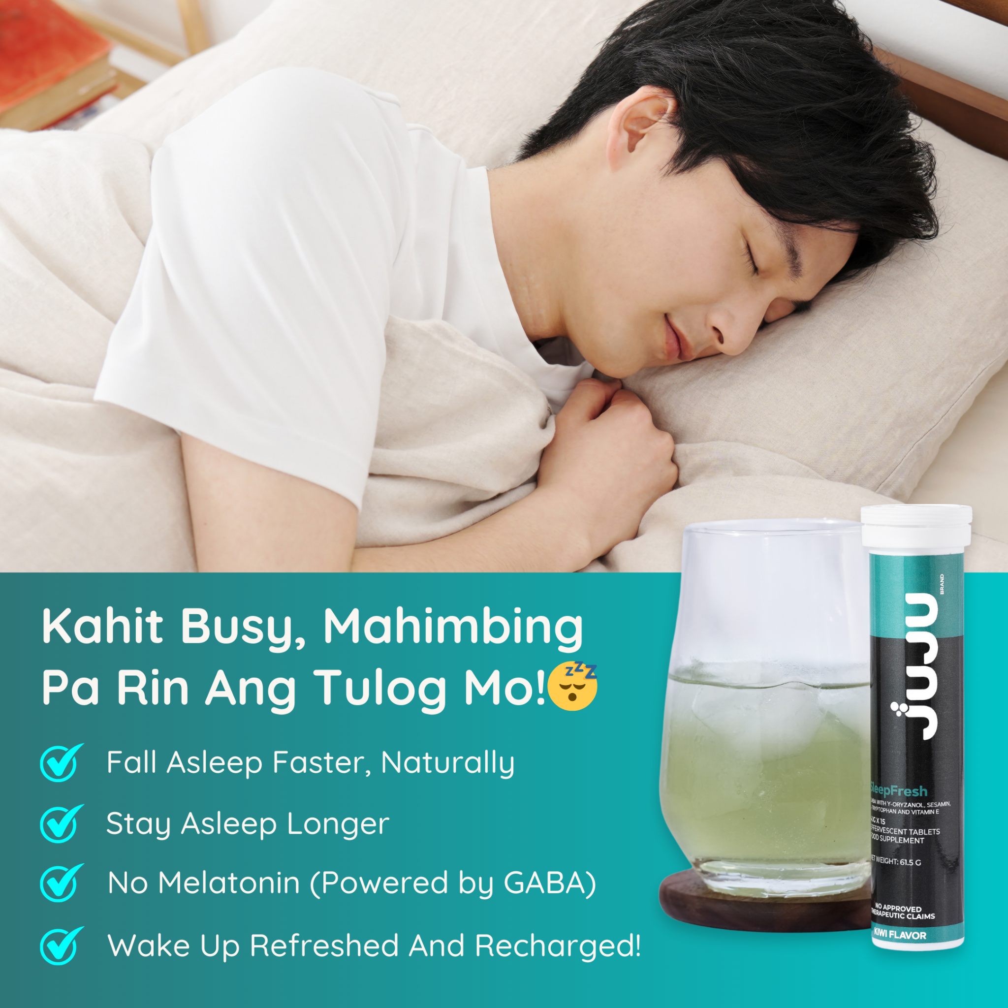 JUJU SleepFresh Facebook ad: Tired every morning?