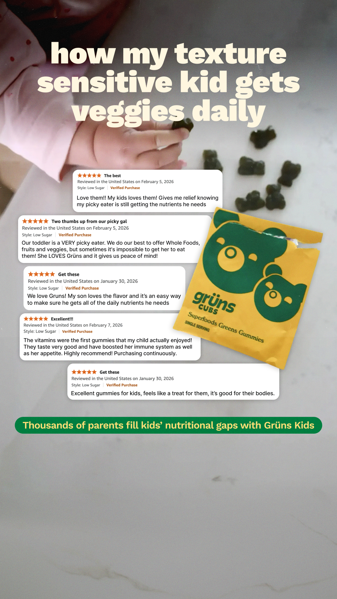 Grüns Kids Facebook ad