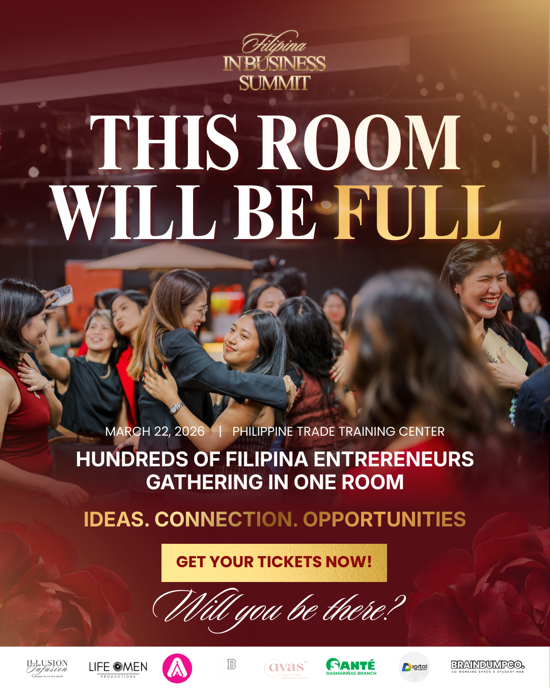 Filipina Women in Business Facebook ad: This Room Will Be Full. Will You Be There?
