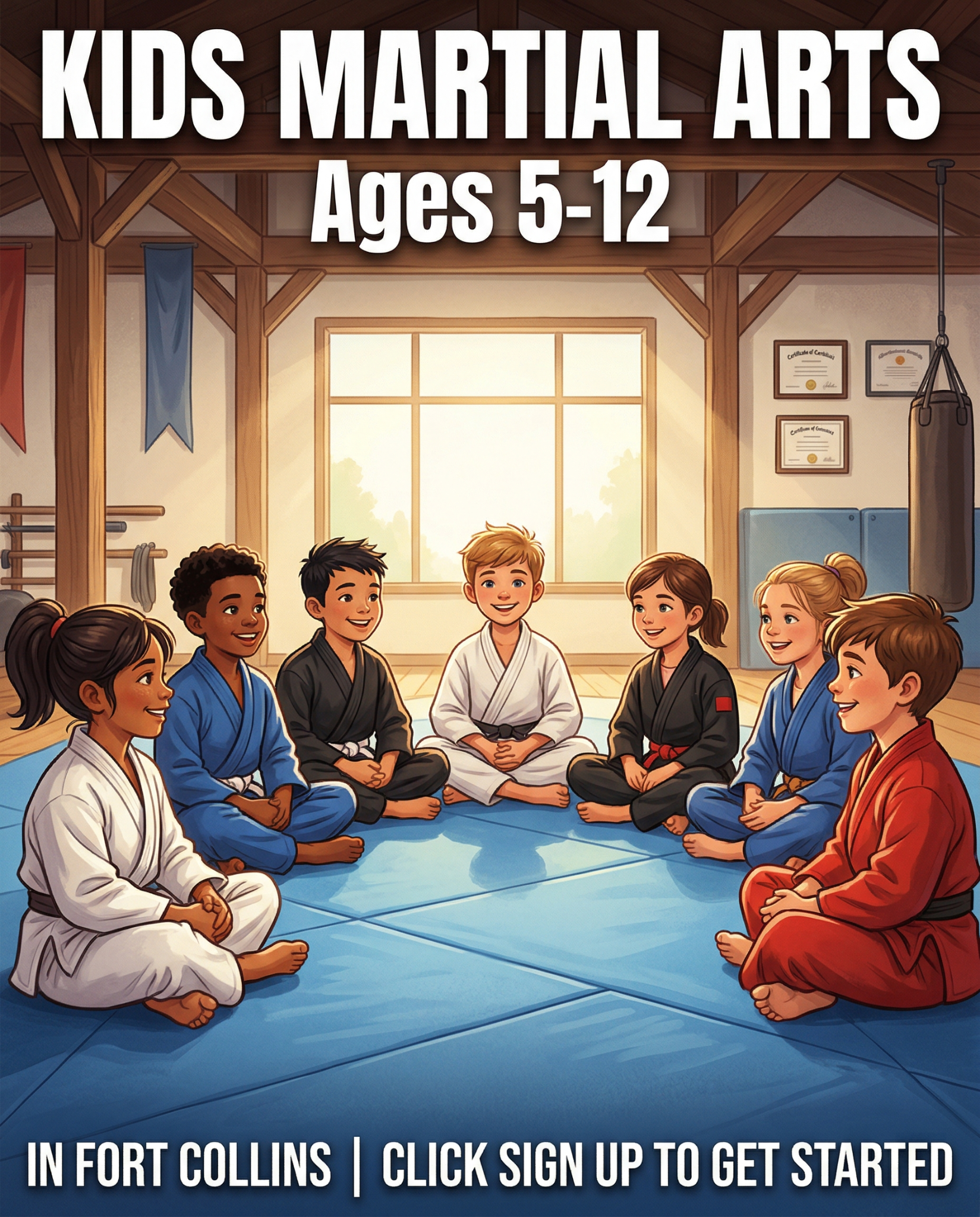 Total Ryu Martial Arts Facebook ad: Free Kids Martial Arts Class in Fort Collins