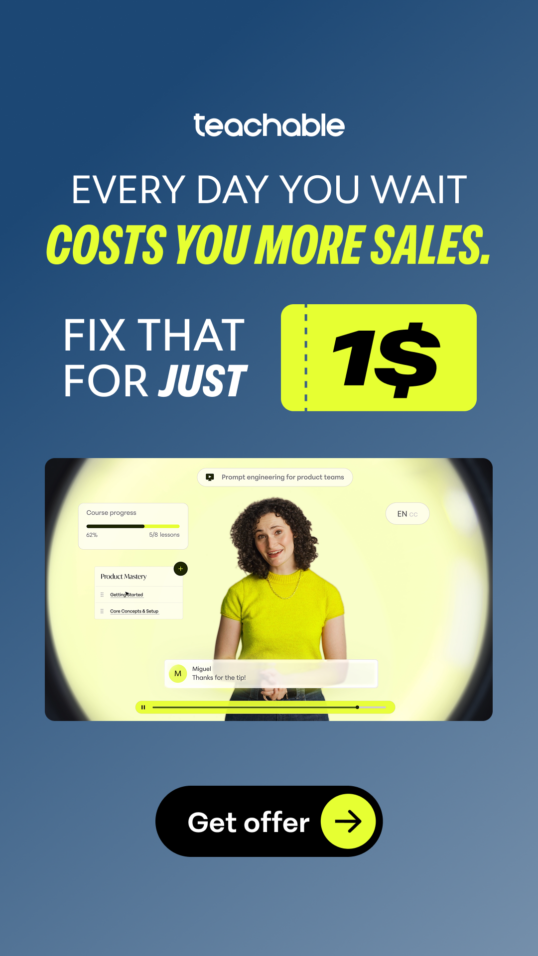 Teachable Facebook ad
