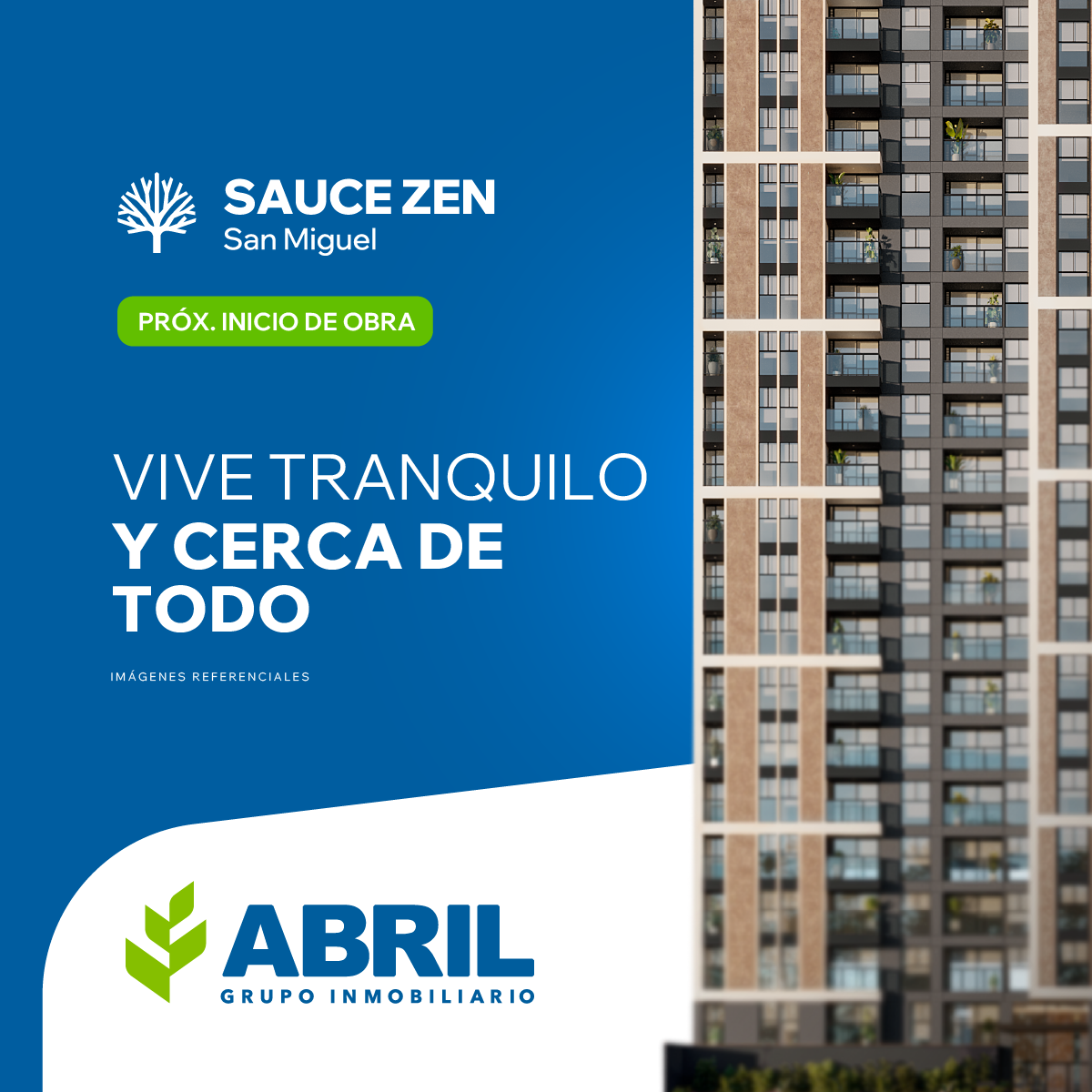 ABRIL Grupo Inmobiliario Facebook ad: Vive tranquilo y cerca de todo en San…