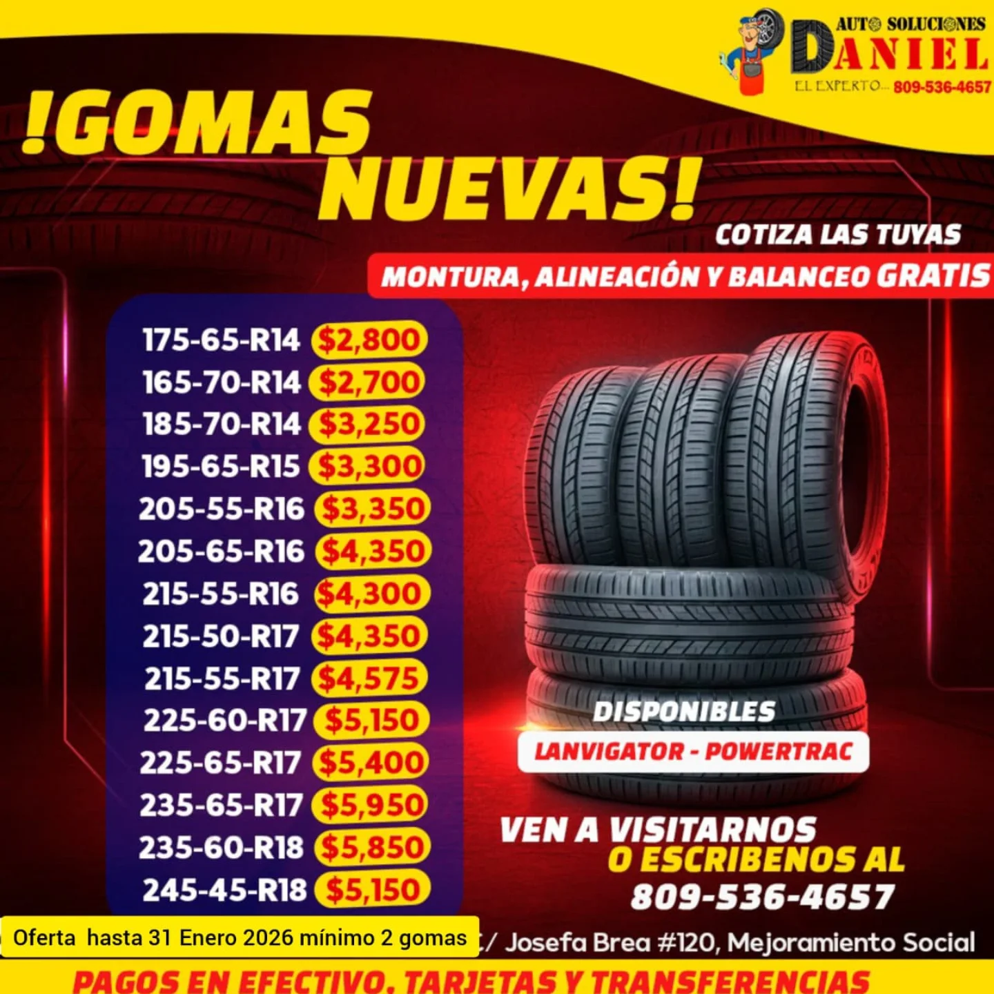 Autosoluciones Daniel Facebook ad: ¿Aún andas con gomas lisas?