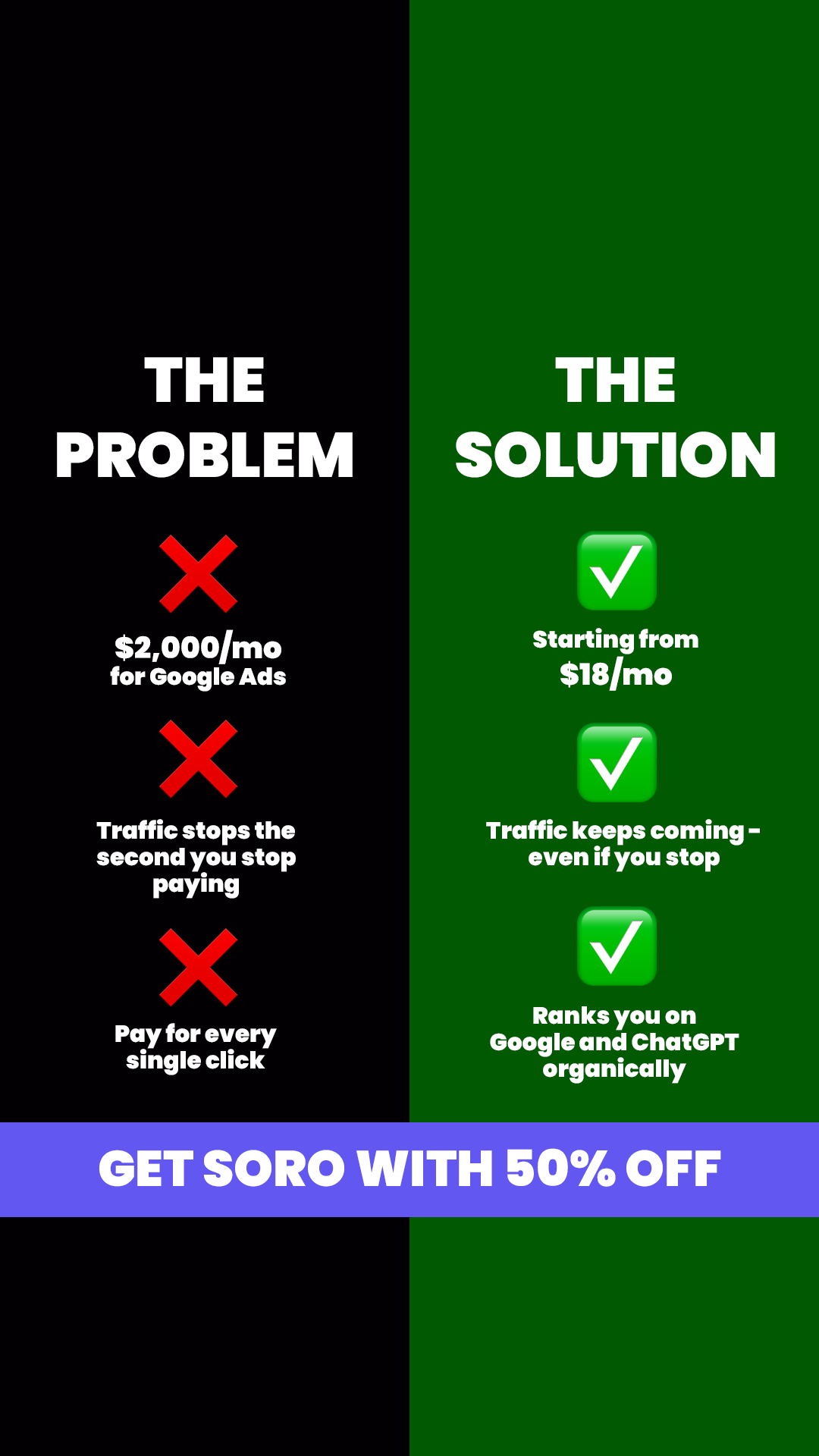 Soro SEO Facebook ad