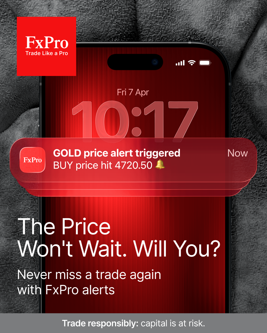 FxPro Invest Facebook ad: FxPro App Alerts Are Live
