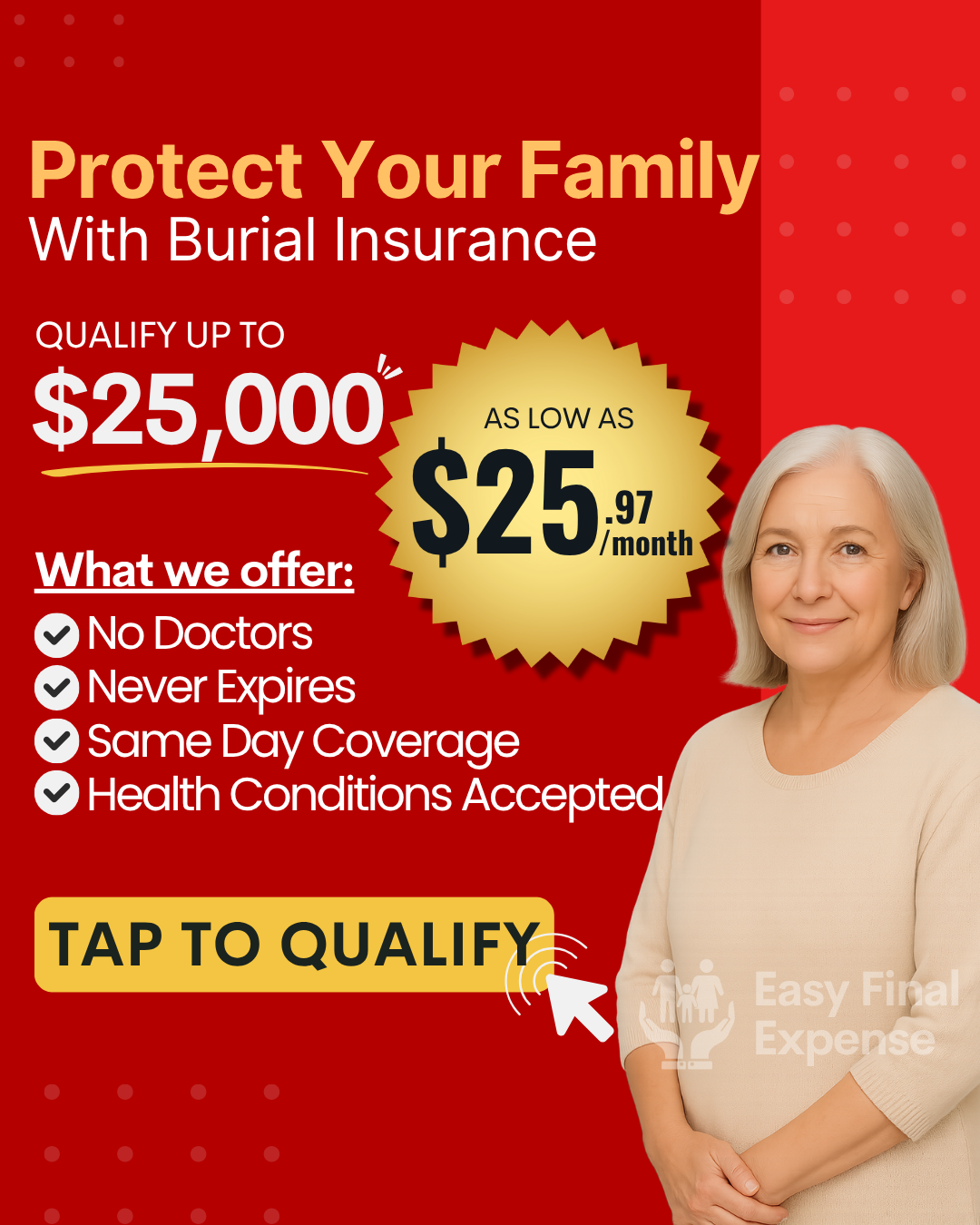 Easy Final Expense Facebook ad
