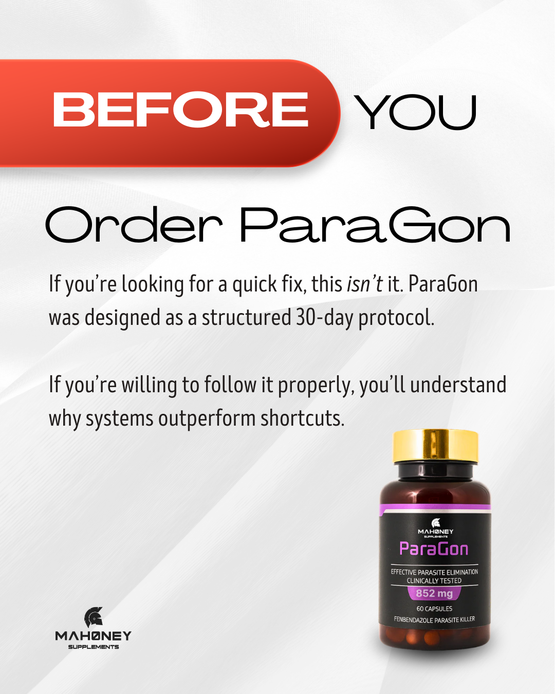 Mahoney Supplements Facebook ad