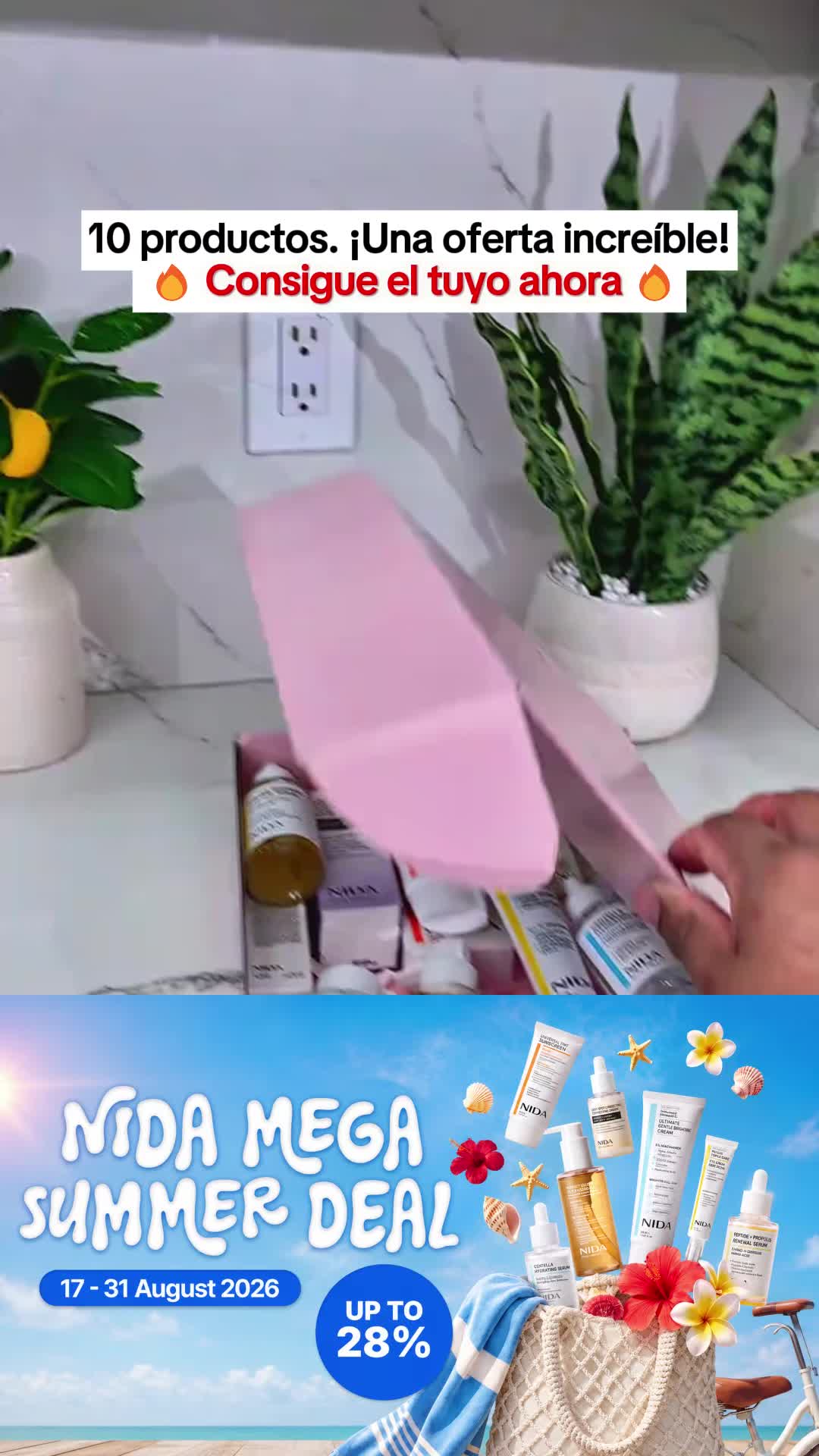NIDA Skincare Facebook ad: El Set Coreano de 10 Piezas Por Solo $100