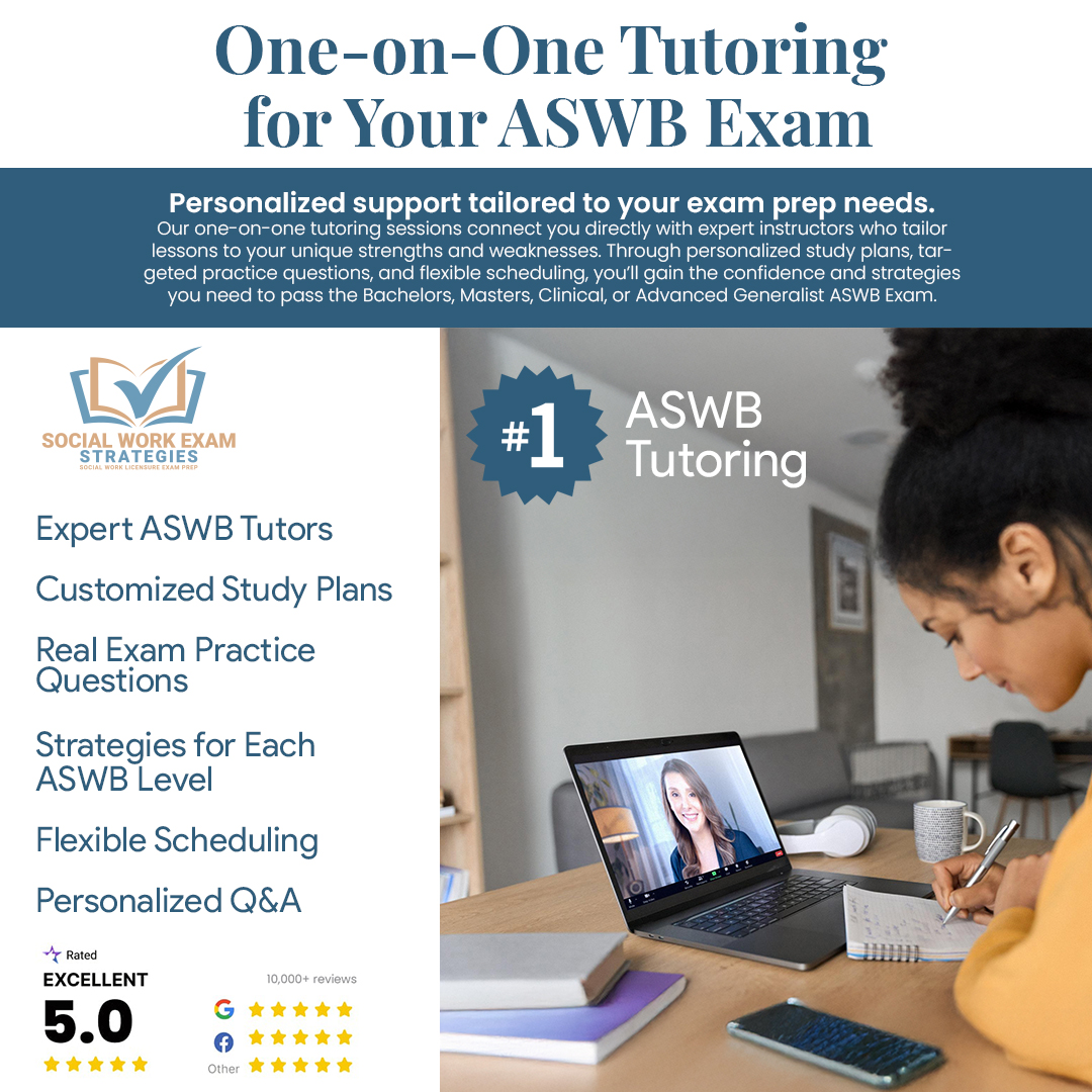 Social Work Exam Strategies-Test Prep Facebook ad: Individual Social Work Exam Tutoring That Actually Works