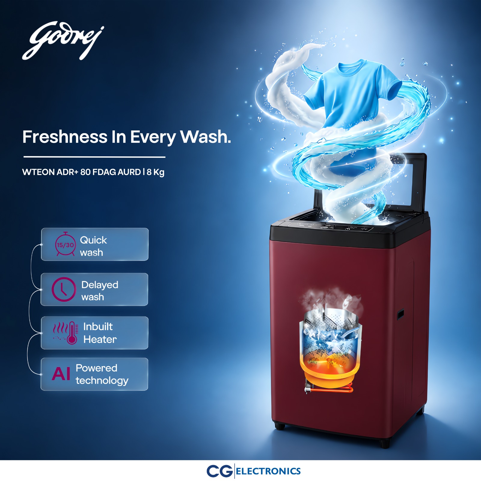 Godrej Appliances Nepal Facebook ad: Freshness in Every Wash, Smart Cleaning, Effortless Living.