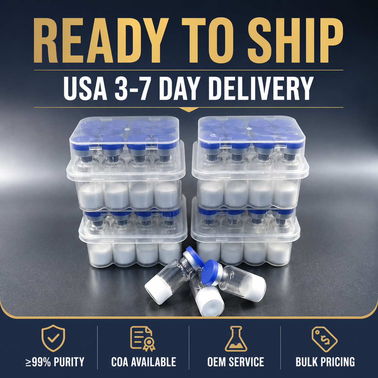 Peptide logistics Facebook ad from Jun 29, 2026