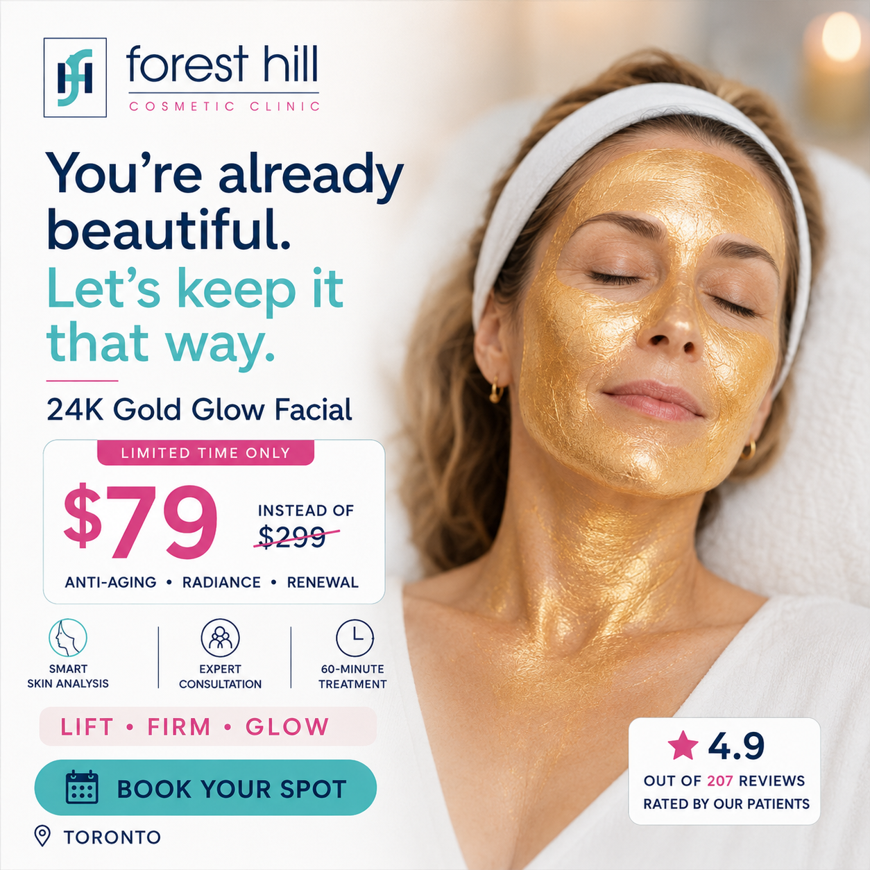 Forest Hill Cosmetic Clinic Facebook ad: Forest Hill Cosmetics New Client Offer