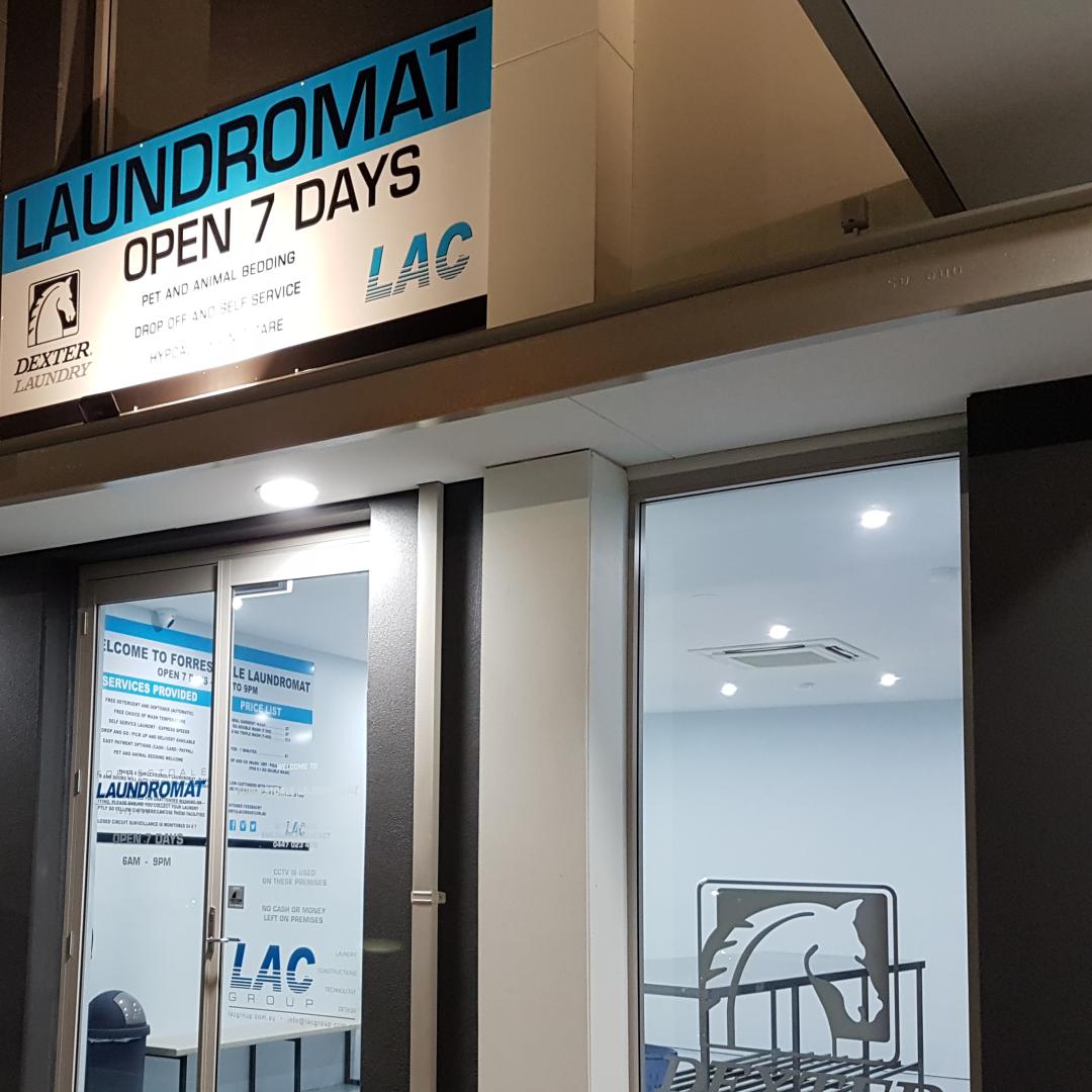 Forrestdale Laundromat Facebook ad: NOW OPEN - Self-Service Laundromat.