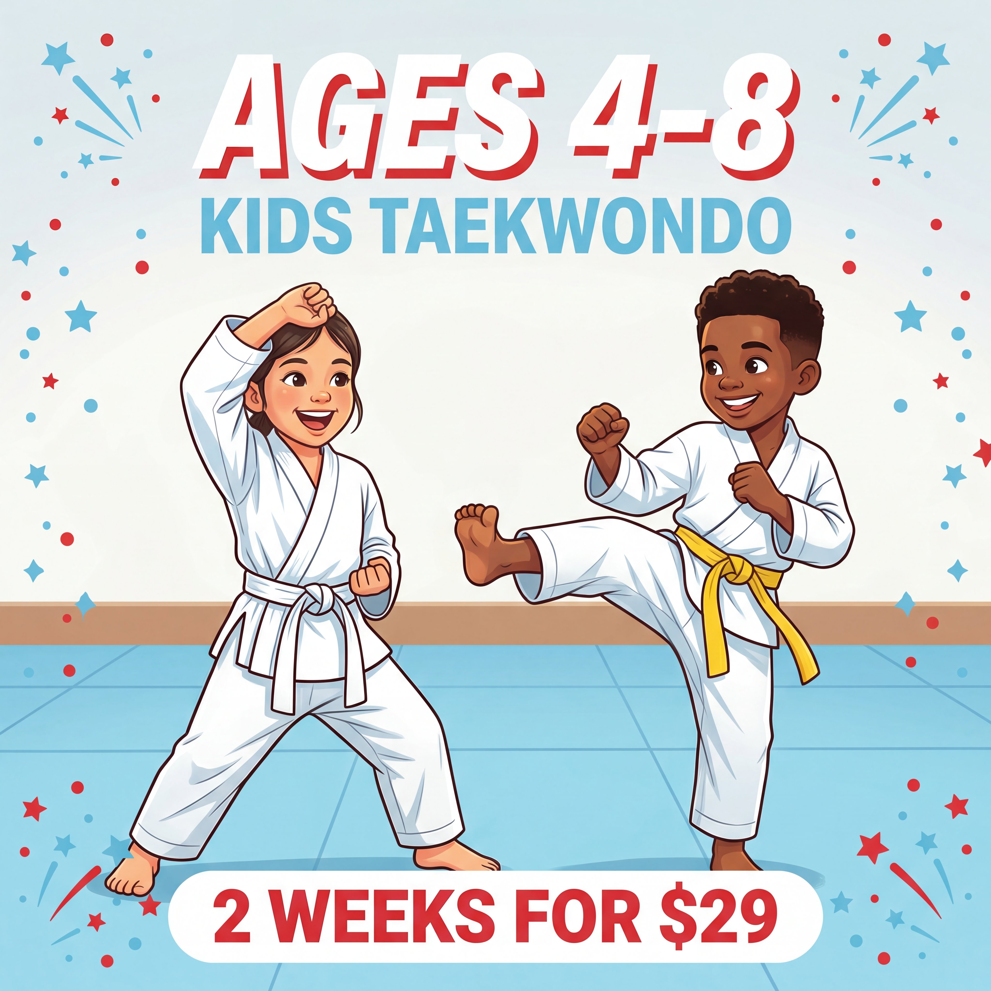 U.S. Martial Arts Center Facebook ad: Ages 4-8: Built Just for Them