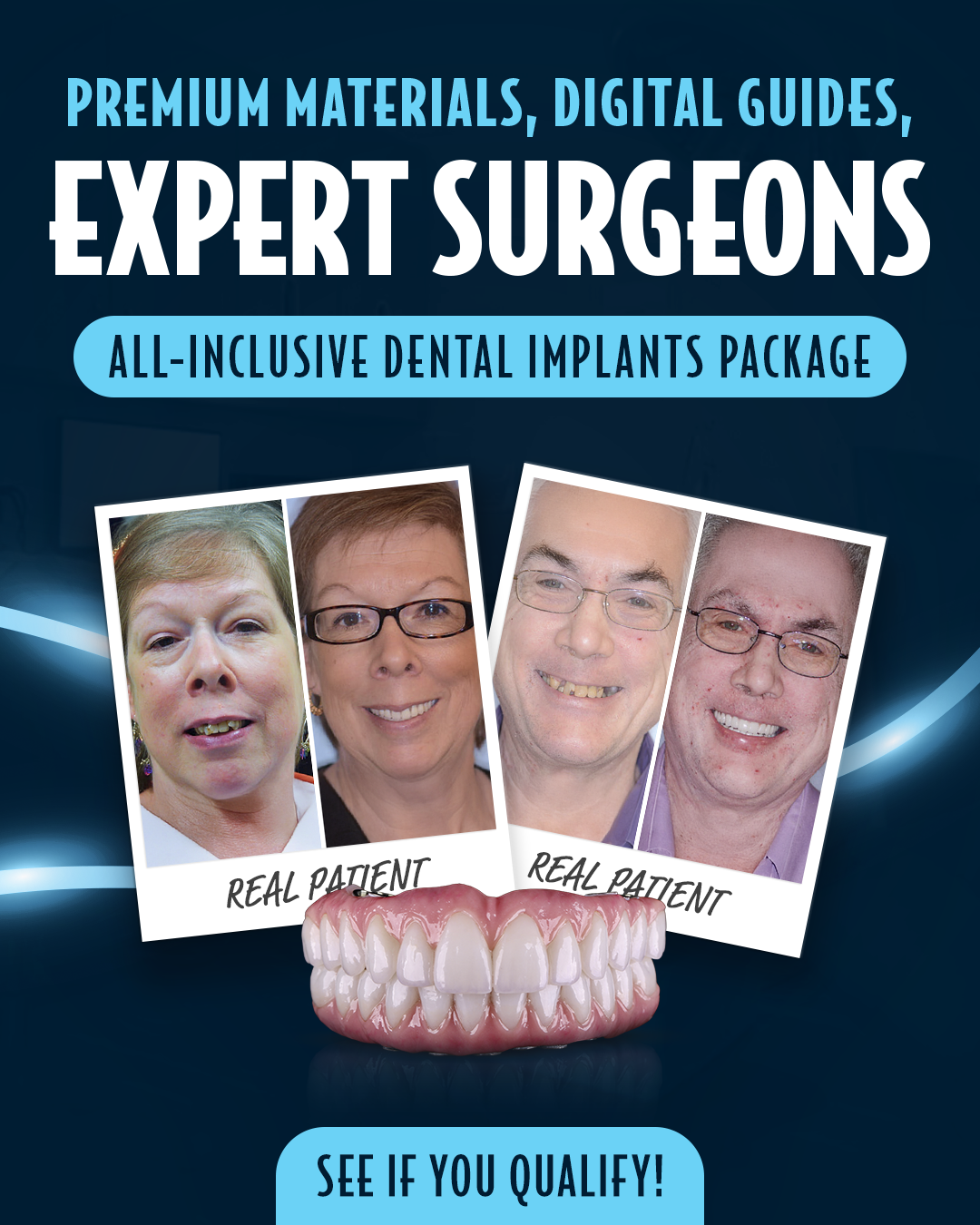 Wolf Dental Wellness Facebook ad: Restore Your Smile-All-Inclusive Dental Implants Plan