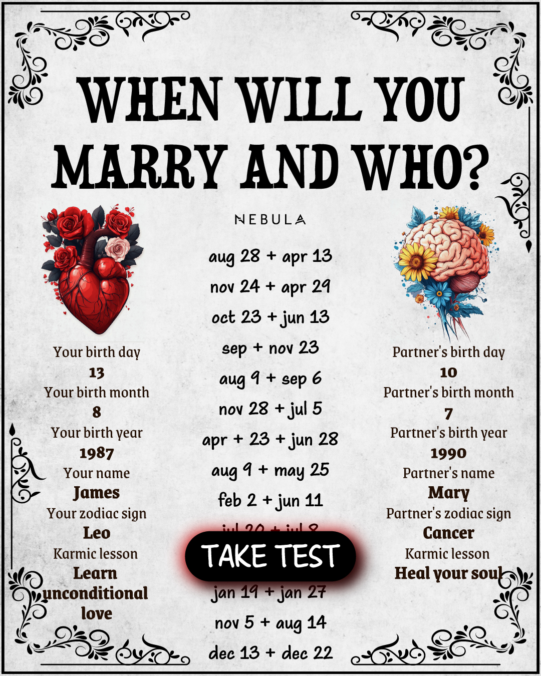Nebula: Marriage Compatibility Facebook ad