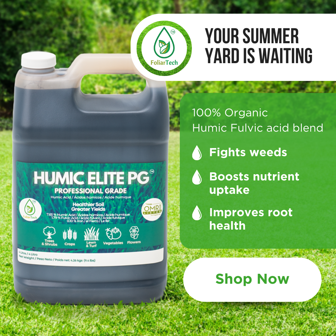 FoliarTech Facebook ad: Get a greener lawn with Humic Elite PG!