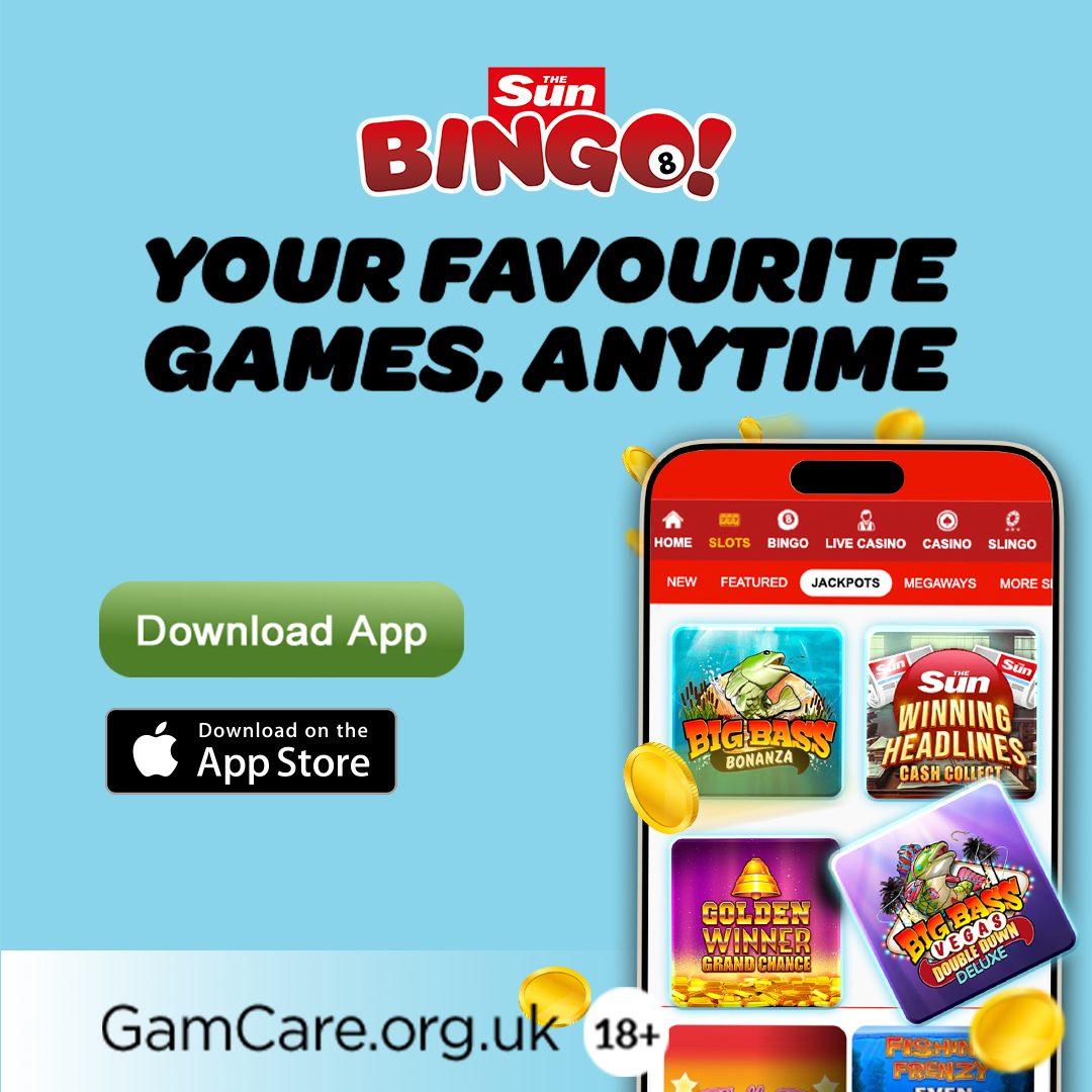Sun Bingo Facebook ad: Take the Fun with You, Download The Sun Bingo App