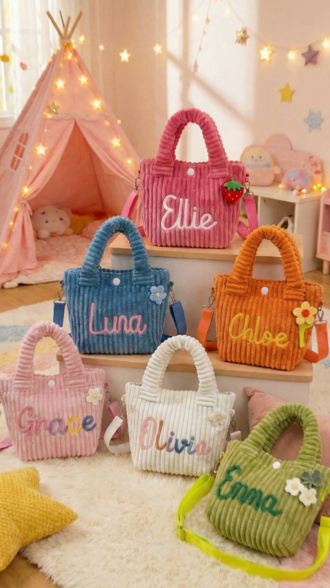 Callie Gifts Facebook ad: Personalized Cute Flower Lollipop Strawberry Name Corduroy…