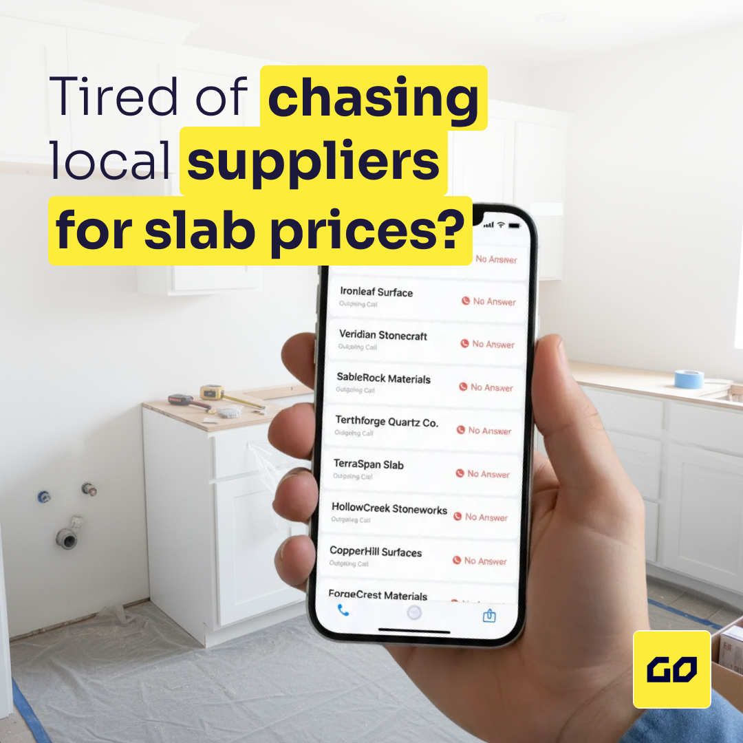 Go Source Facebook ad: Ordering slabs shouldn’t take 10 calls.