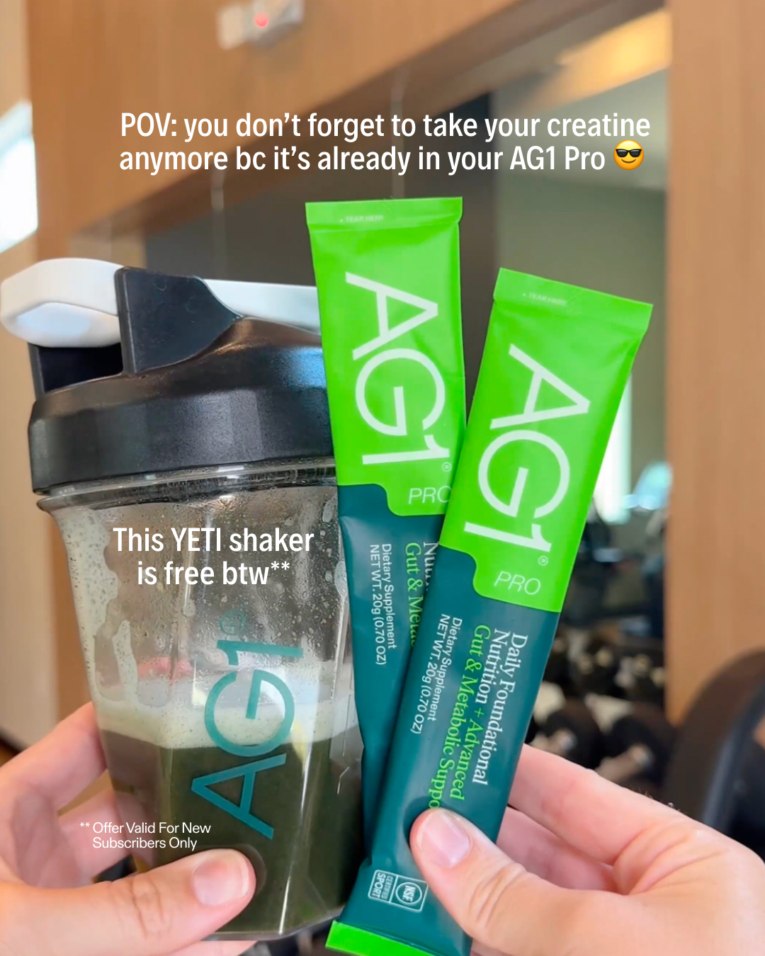AG1 by Athletic Greens Facebook ad: Sold out after launch. It's back (for now).