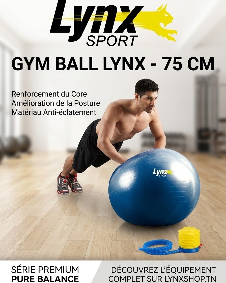 Lynx.tn Facebook ad: GYM BALL LYNX SPORT 75 CM, Seulement 49…