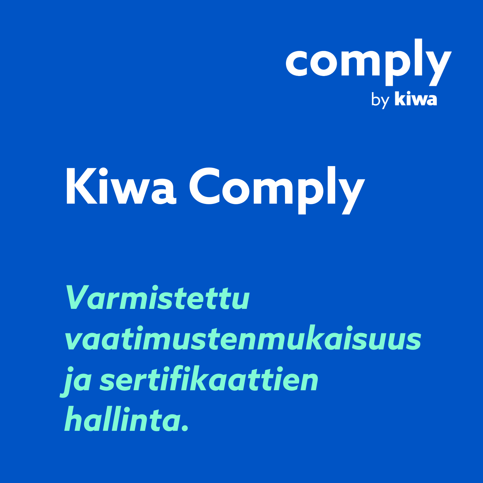 Kiwa Suomi Facebook ad: Rakenna johtamisjärjestelmä helposti, nopeasti ja…