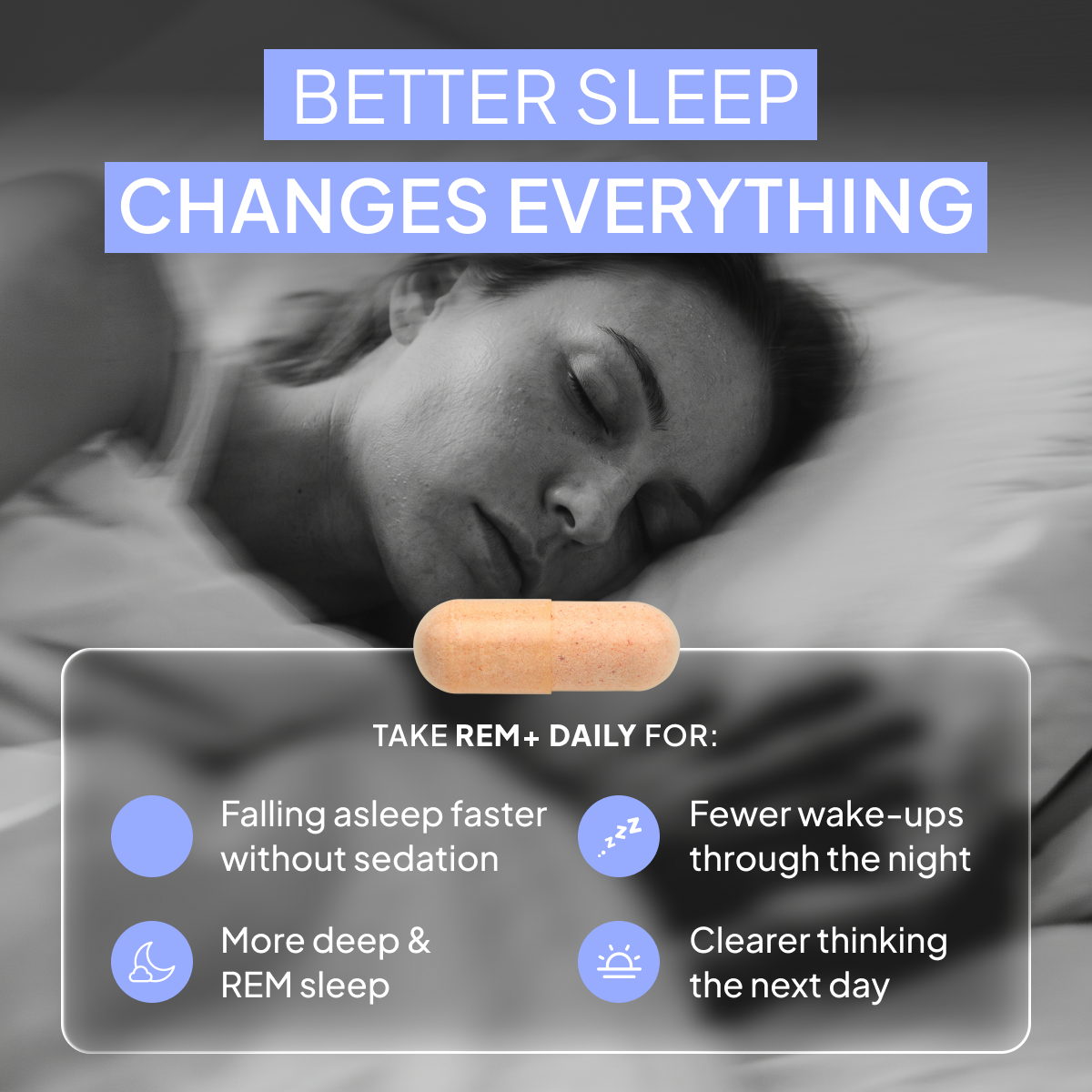 Forus Supplements Facebook ad: Sleep Deeper. Recover Faster.