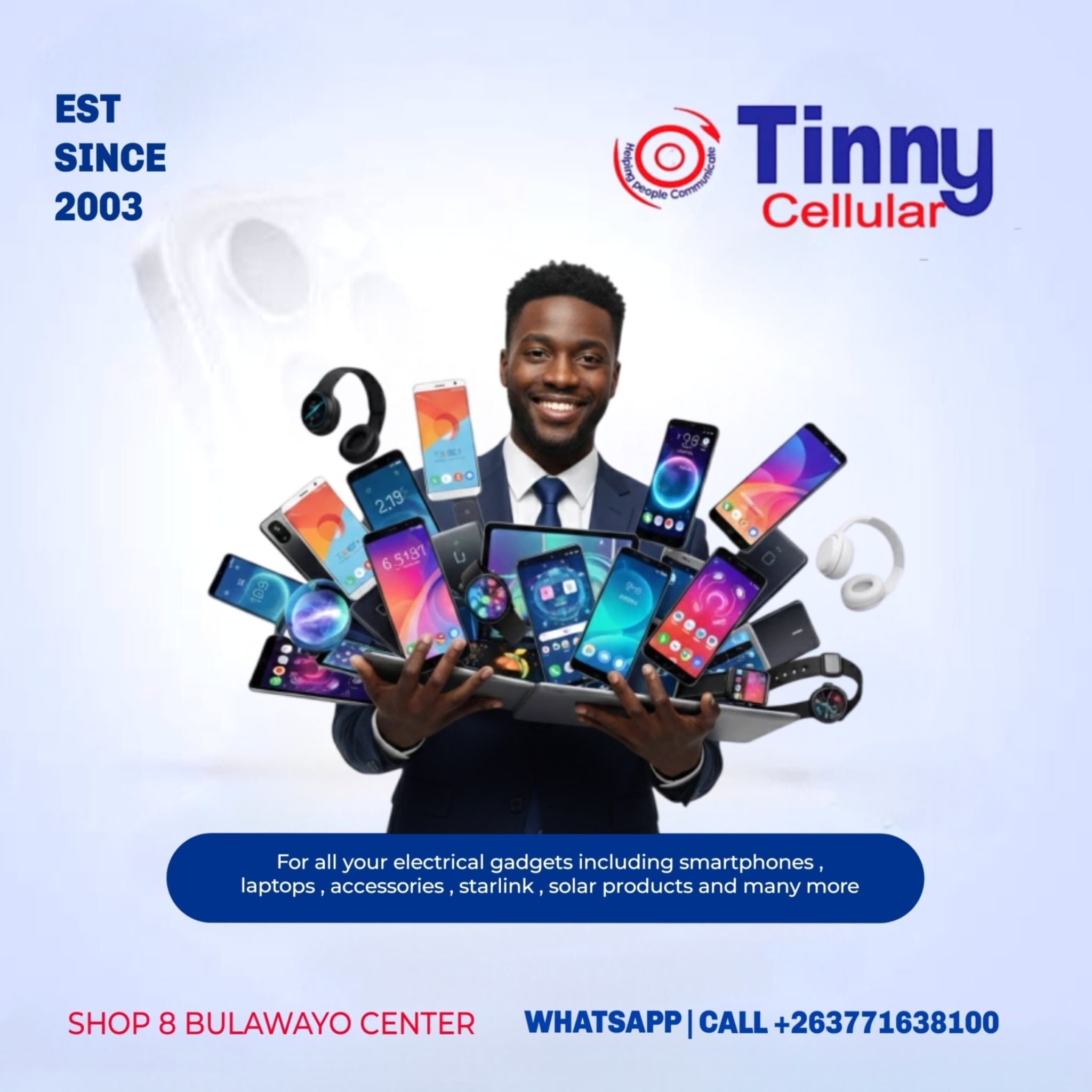 Tinny Cellular Facebook ad: Cellphones, Tablets, Solar, Starlink.