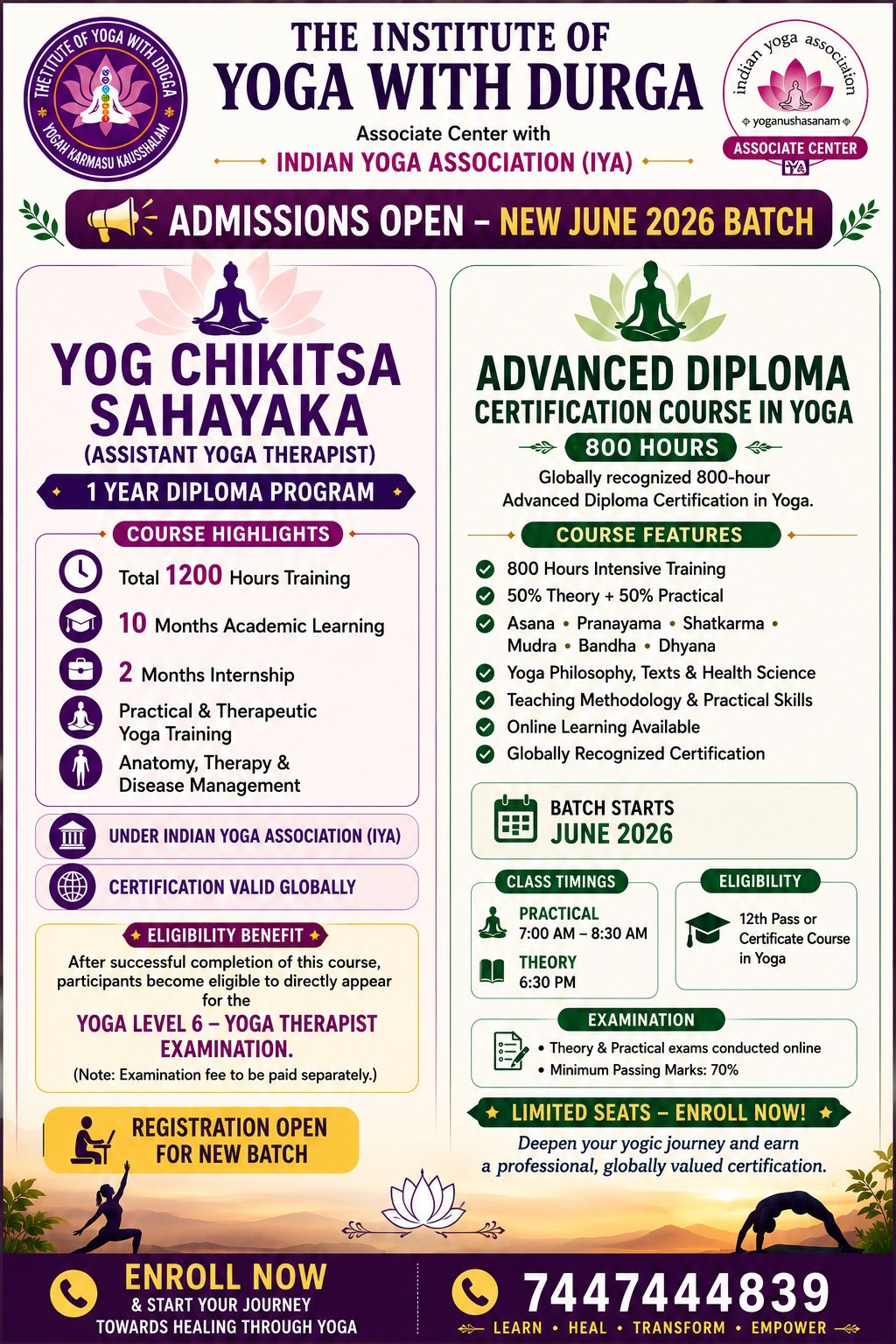 Institute of Yoga with Durga Facebook ad from May 11, 2026